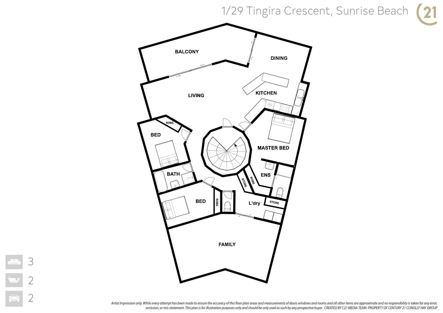 Floorplan of Homely apartment listing, 1/29 Tingira Crescent, Sunrise Beach QLD 4567