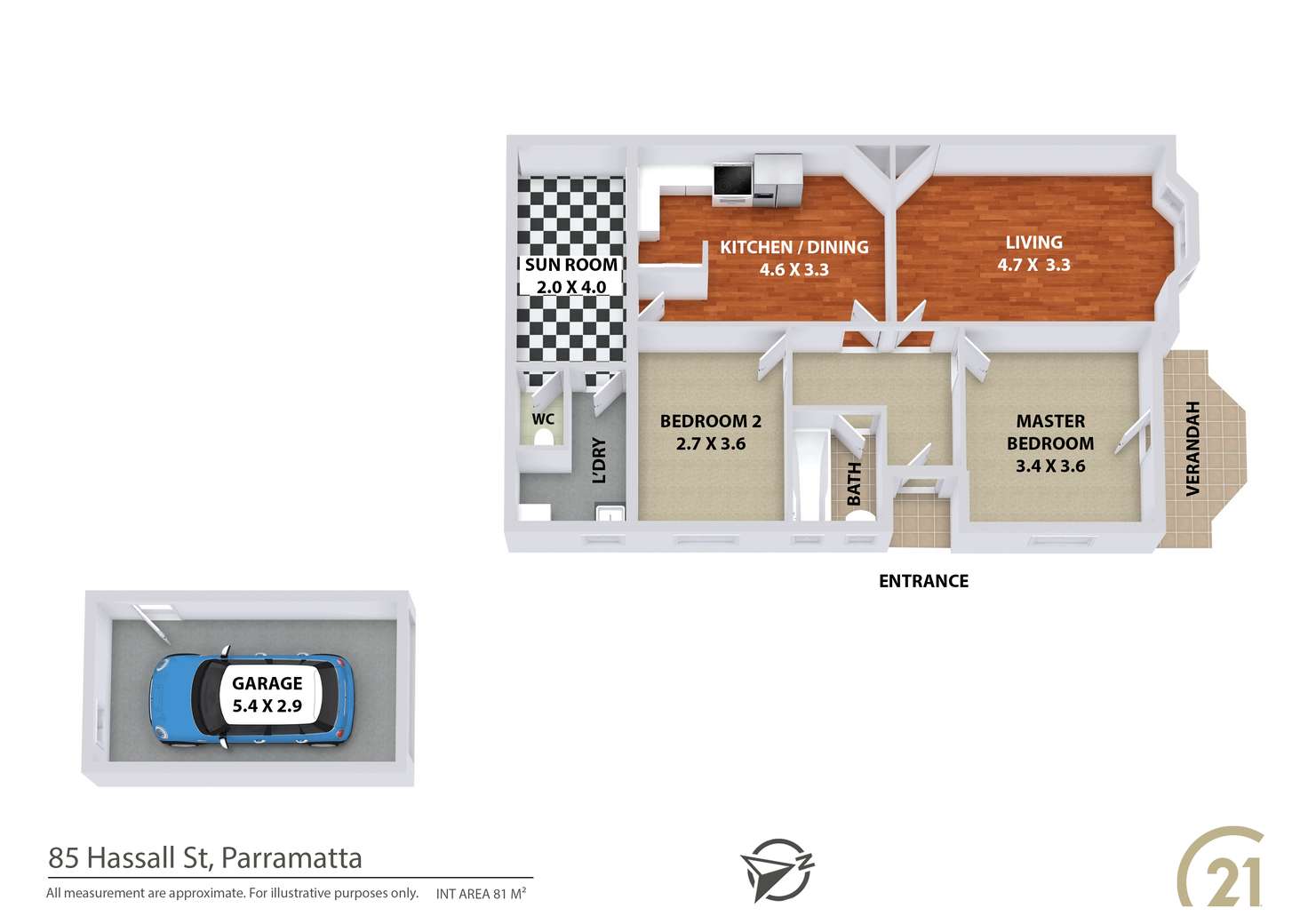 Floorplan of Homely semiDetached listing, 85 Hassall Street, Parramatta NSW 2150