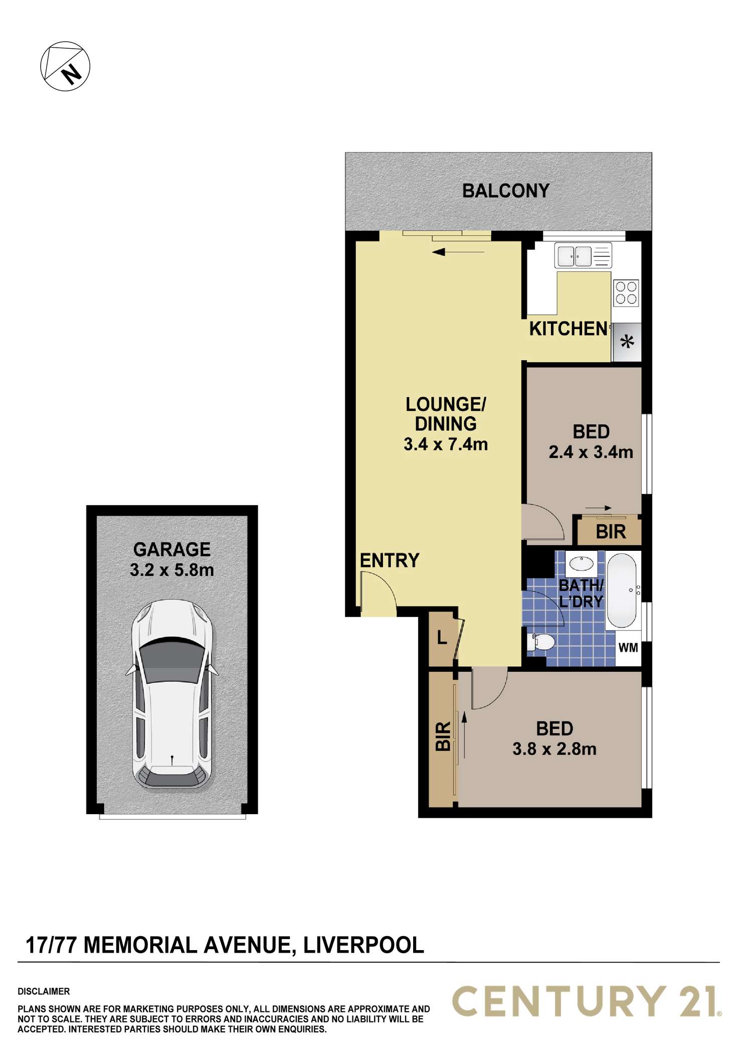 Floorplan of Homely unit listing, 17/77 Memorial Ave, Liverpool NSW 2170