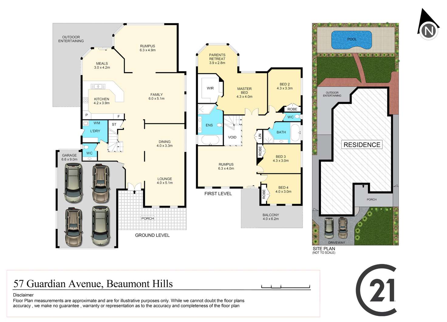 Floorplan of Homely house listing, 57 Guardian Avenue, Beaumont Hills NSW 2155