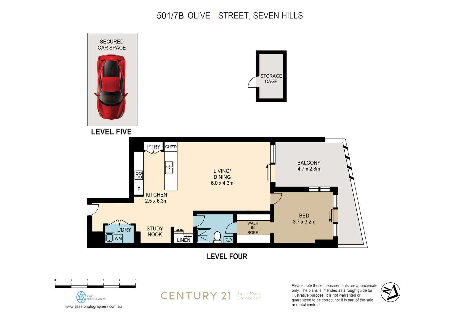 Floorplan of Homely unit listing, 501/7B 1-11 Olive Street, Seven Hills NSW 2147