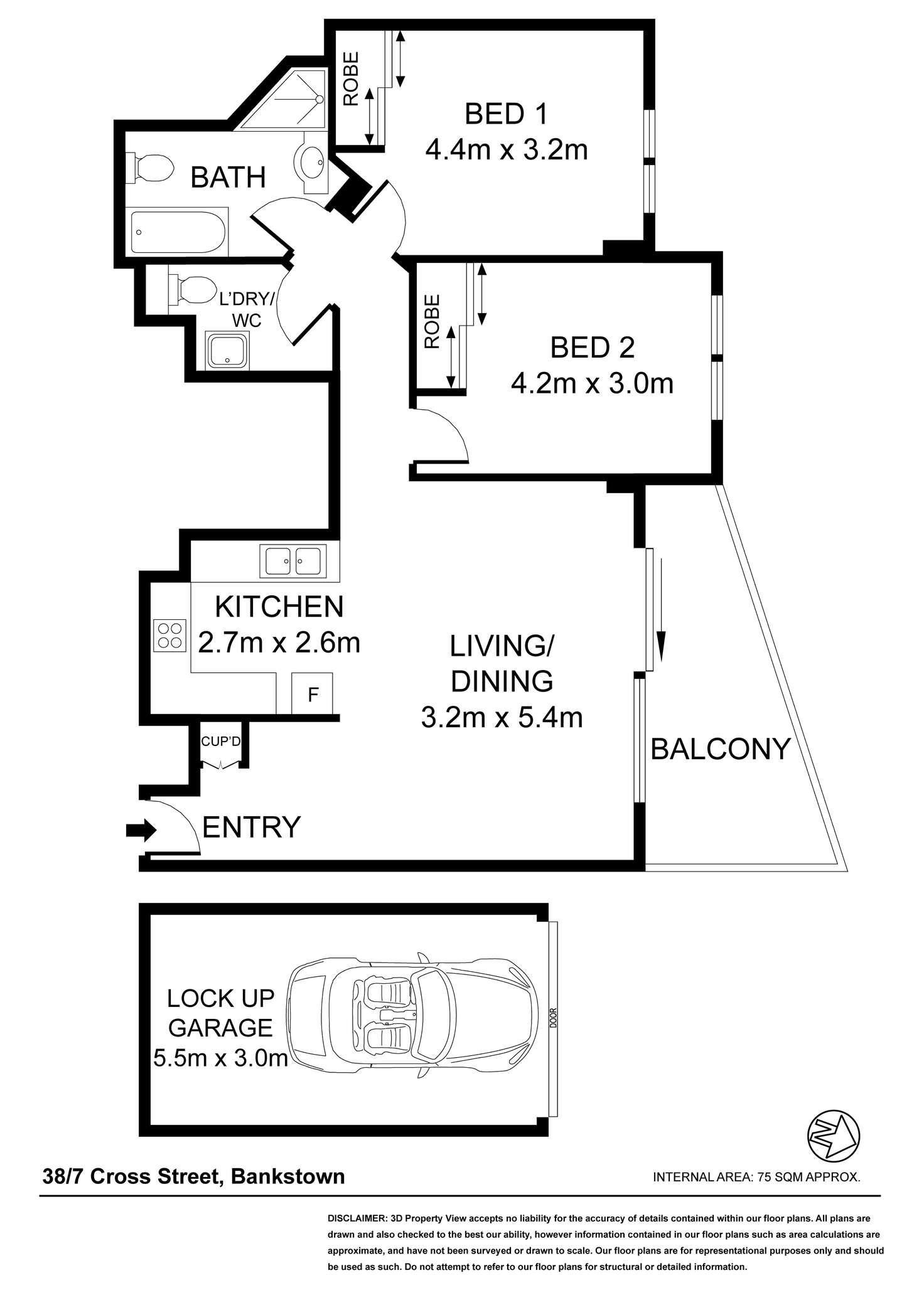 Floorplan of Homely unit listing, 38/7 Cross  Street, Bankstown NSW 2200