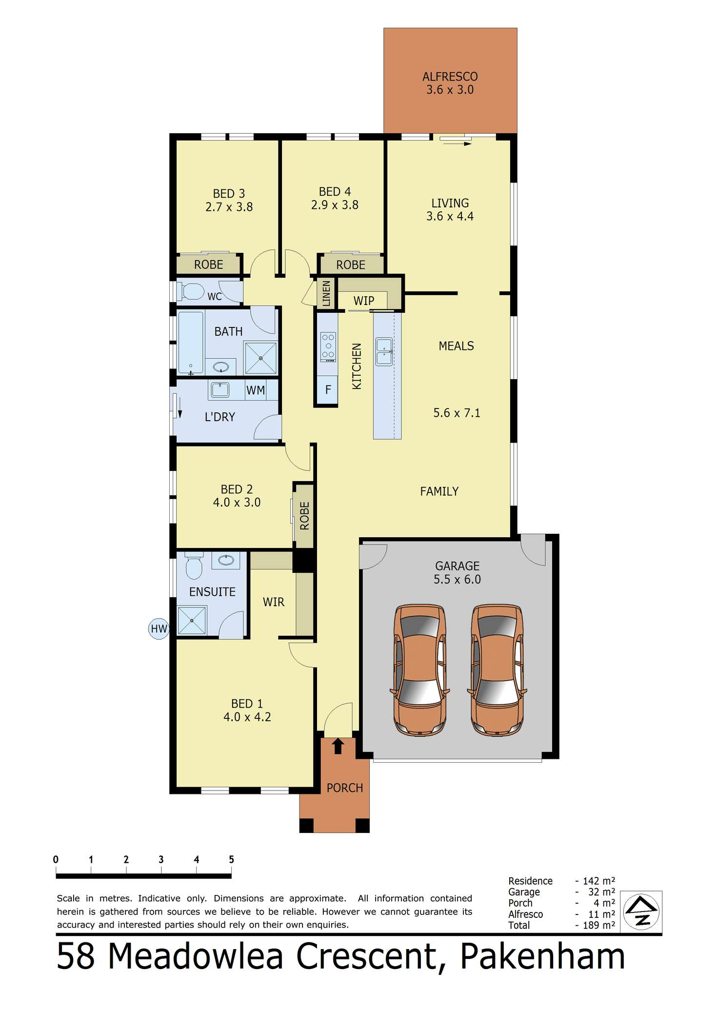 Floorplan of Homely house listing, 58 Meadowlea Crescent, Pakenham VIC 3810