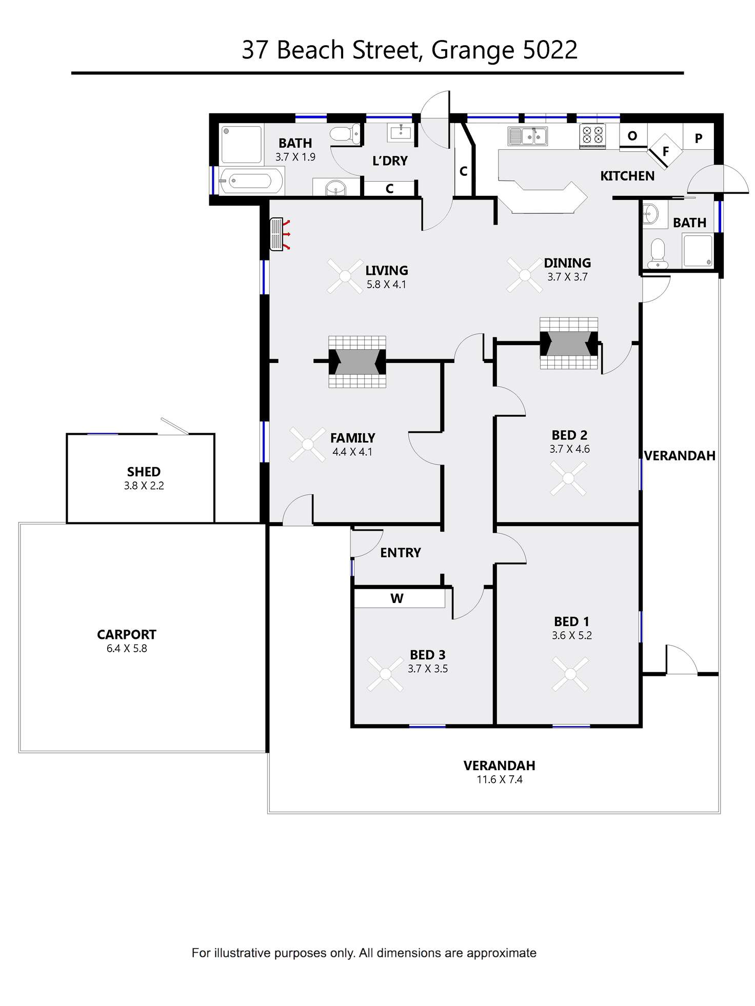 Floorplan of Homely house listing, 37 Beach Street, Grange SA 5022
