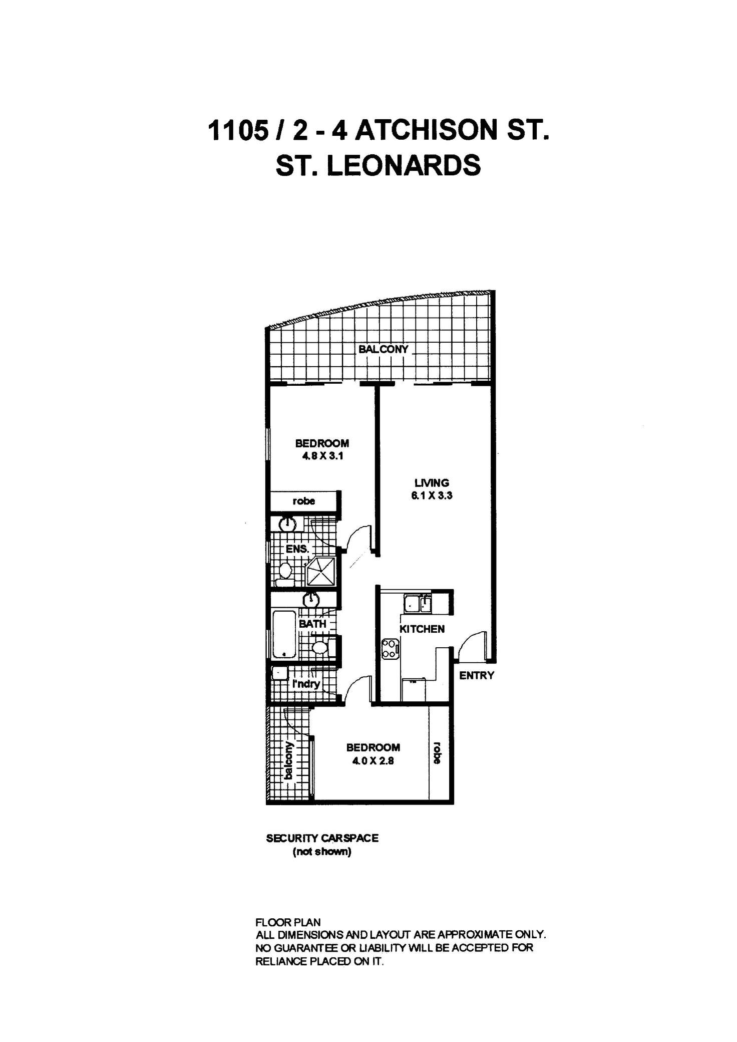 Floorplan of Homely apartment listing, 1105/2 Atchison Street, St Leonards NSW 2065