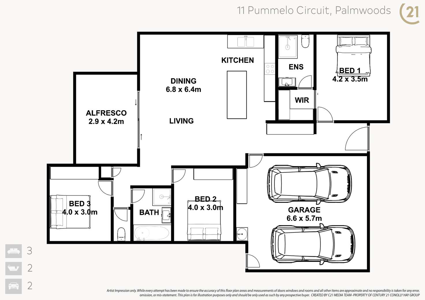 Floorplan of Homely house listing, 11 Pummelo Circuit, Palmwoods QLD 4555
