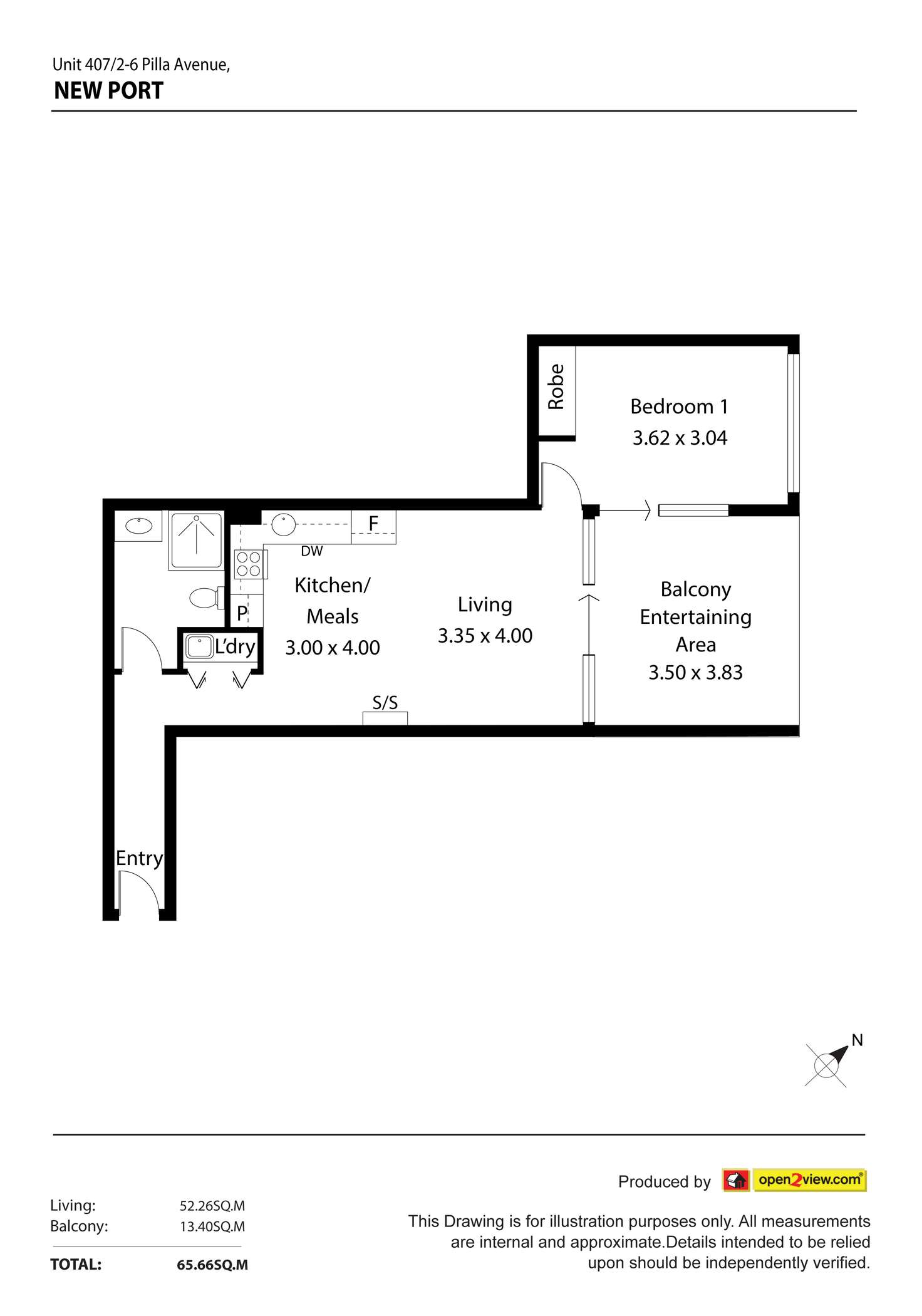 Floorplan of Homely apartment listing, 407/2-6 Pilla Avenue, New Port SA 5015