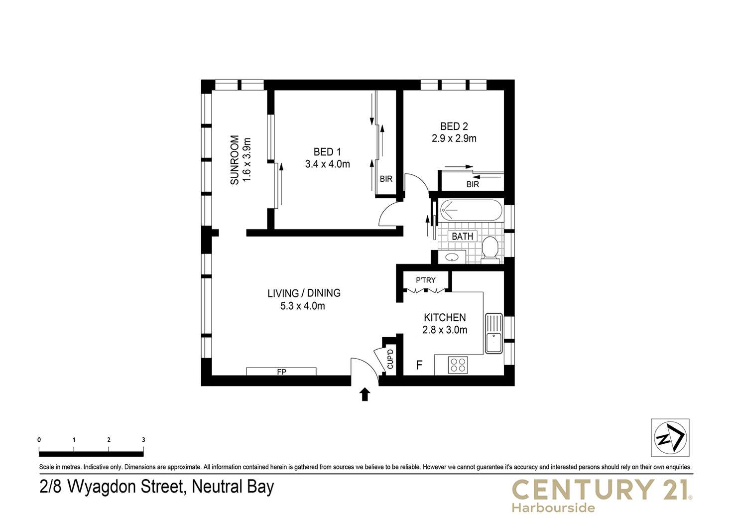 Floorplan of Homely apartment listing, 2/8 Wyagdon Street, Neutral Bay NSW 2089