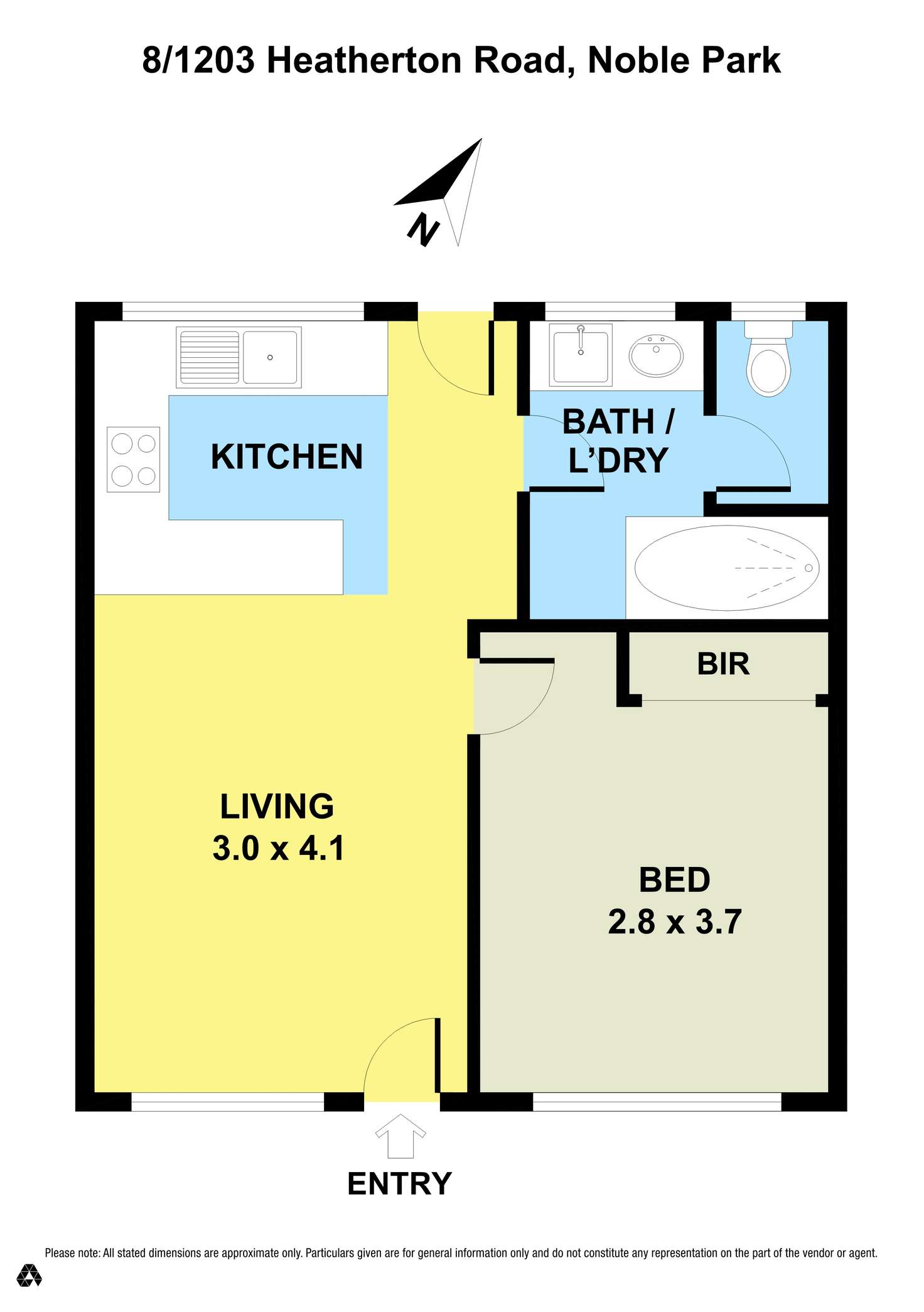 Floorplan of Homely unit listing, 8/1203 Heatherton Road, Noble Park VIC 3174