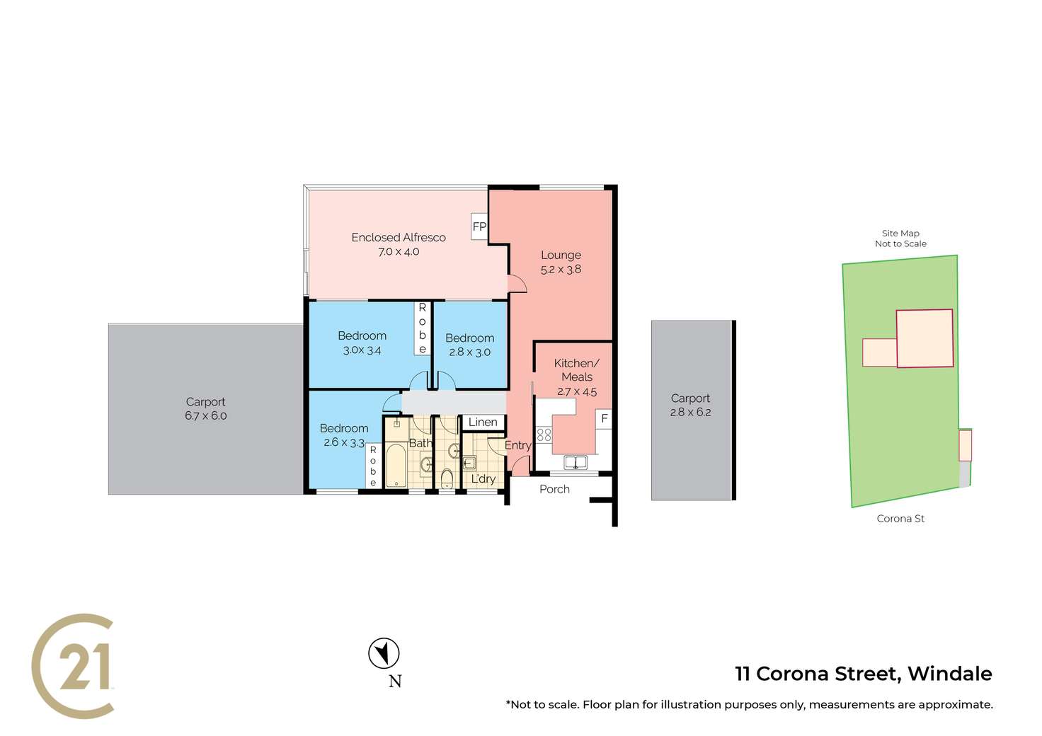 Floorplan of Homely villa listing, 11 Corona Street, Windale NSW 2306