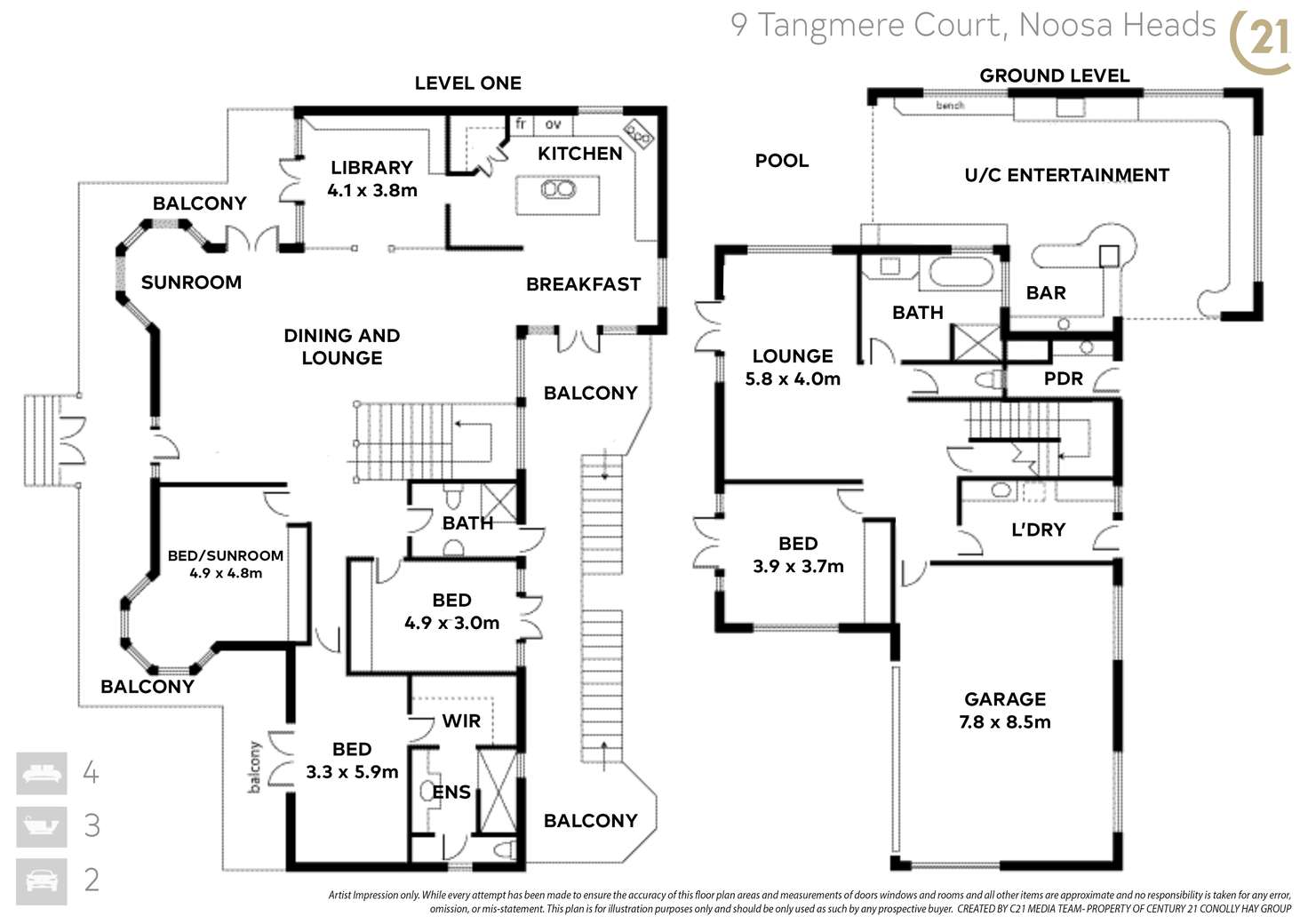 Floorplan of Homely house listing, 9 Tangmere Court, Noosa Heads QLD 4567