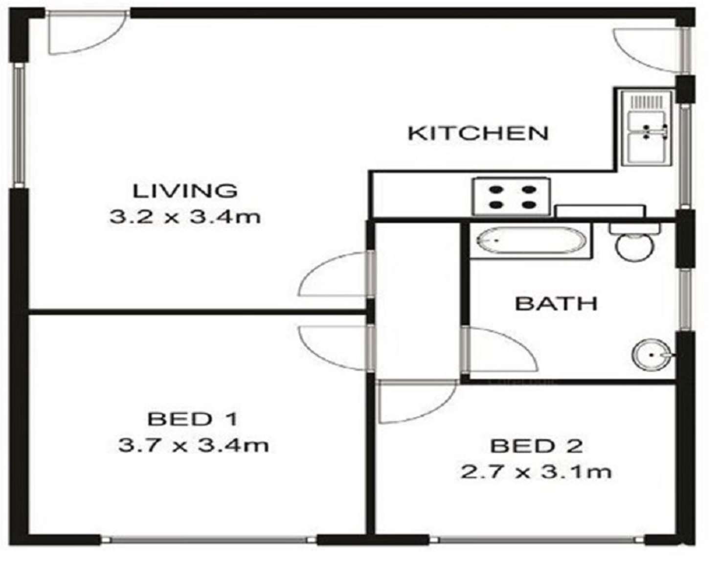 Floorplan of Homely unit listing, 1/22 Graham Street, Glanville SA 5015