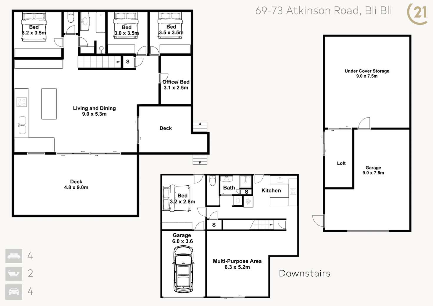 Floorplan of Homely acreageSemiRural listing, 69-73 Atkinson Road, Bli Bli QLD 4560