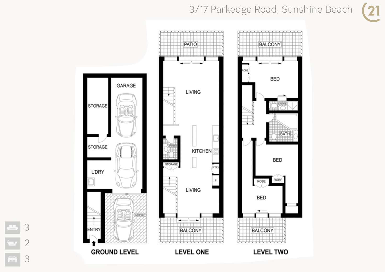 Floorplan of Homely unit listing, 3/17 Parkedge Road, Sunshine Beach QLD 4567