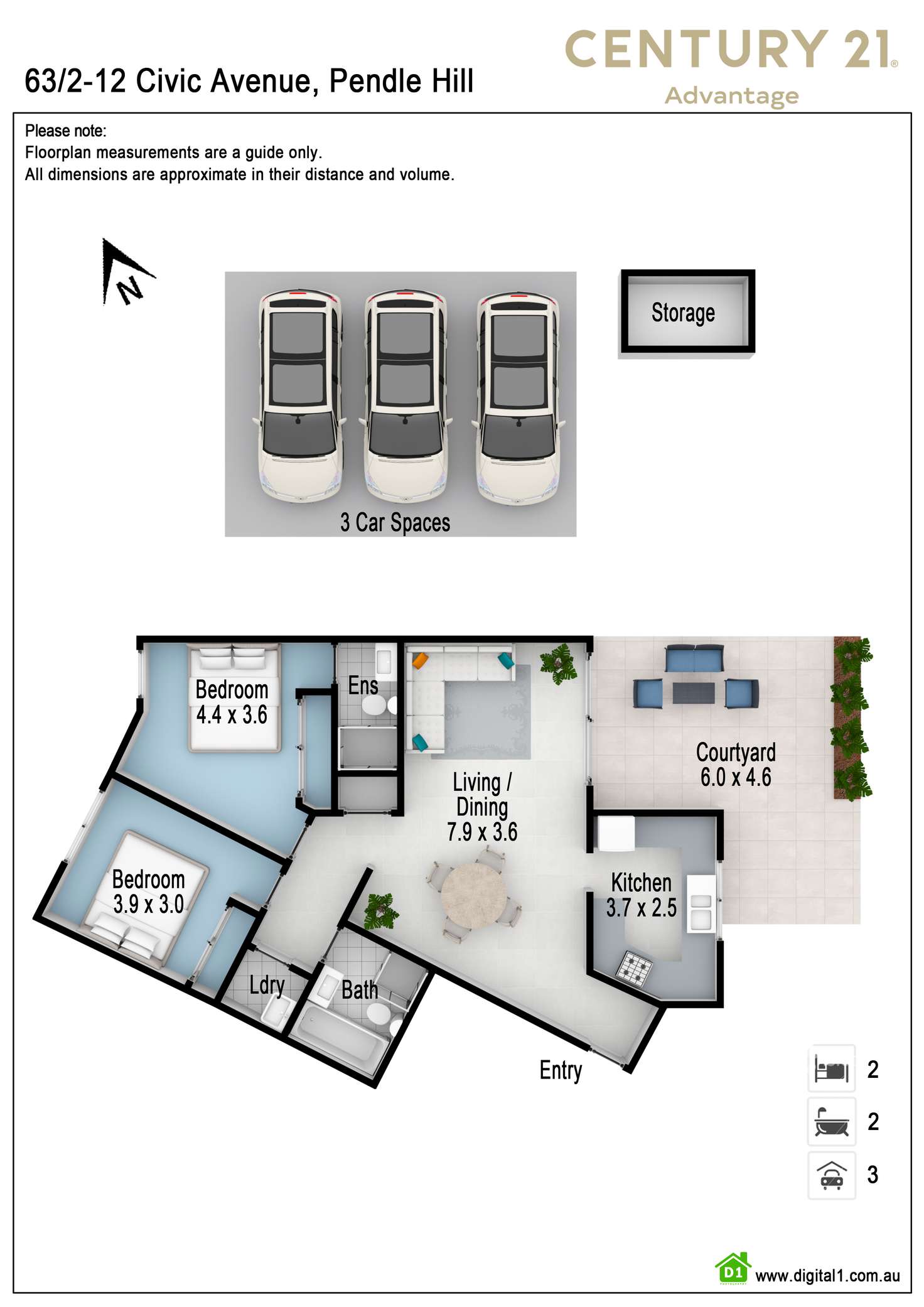 Floorplan of Homely apartment listing, 63/2-12 Civic Ave, Pendle Hill NSW 2145