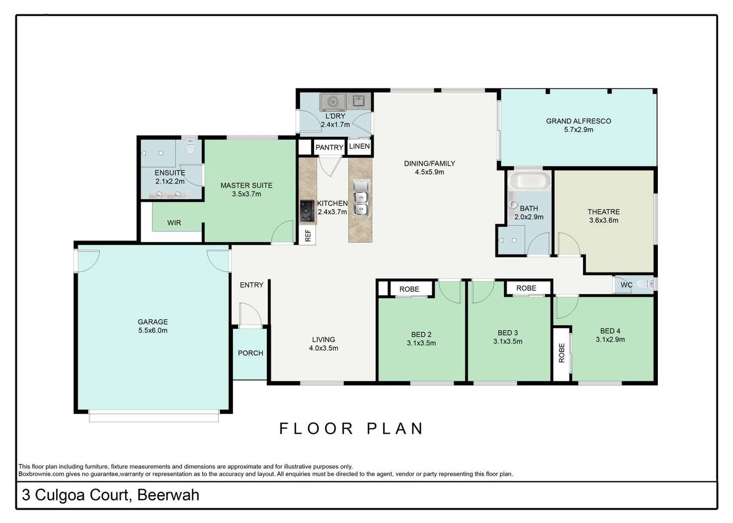Floorplan of Homely house listing, 3 Culgoa Court, Beerwah QLD 4519