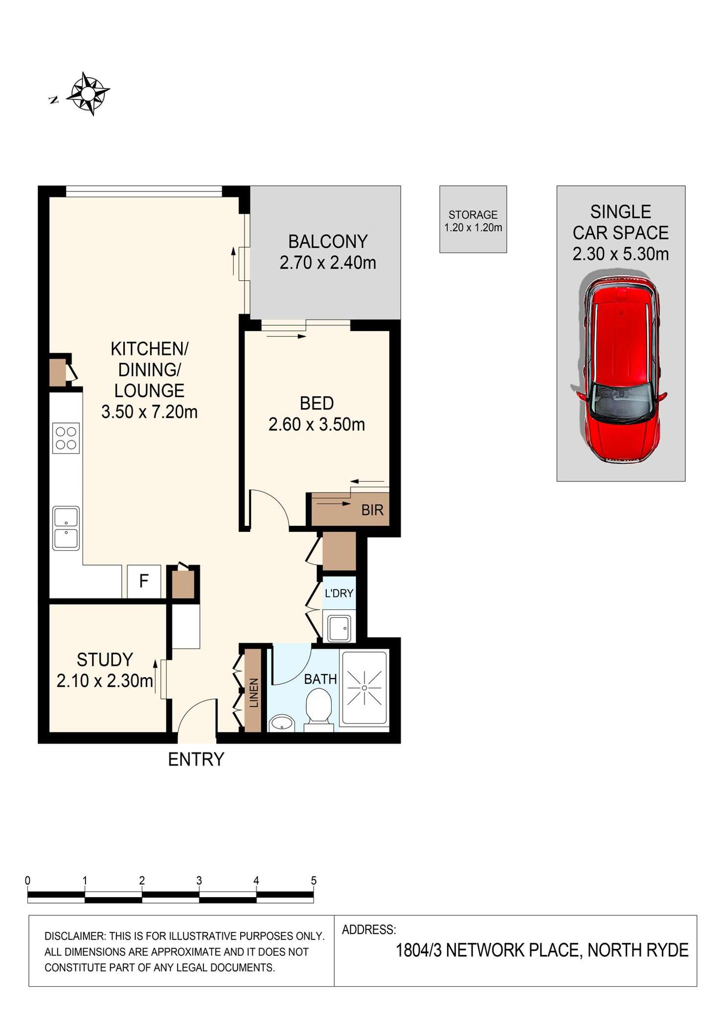 Floorplan of Homely apartment listing, 1804/3 Network Place, North Ryde NSW 2113