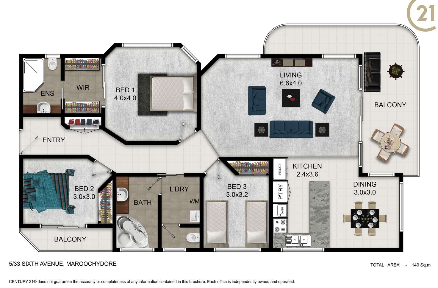 Floorplan of Homely unit listing, 5/33 Sixth Avenue, Maroochydore QLD 4558