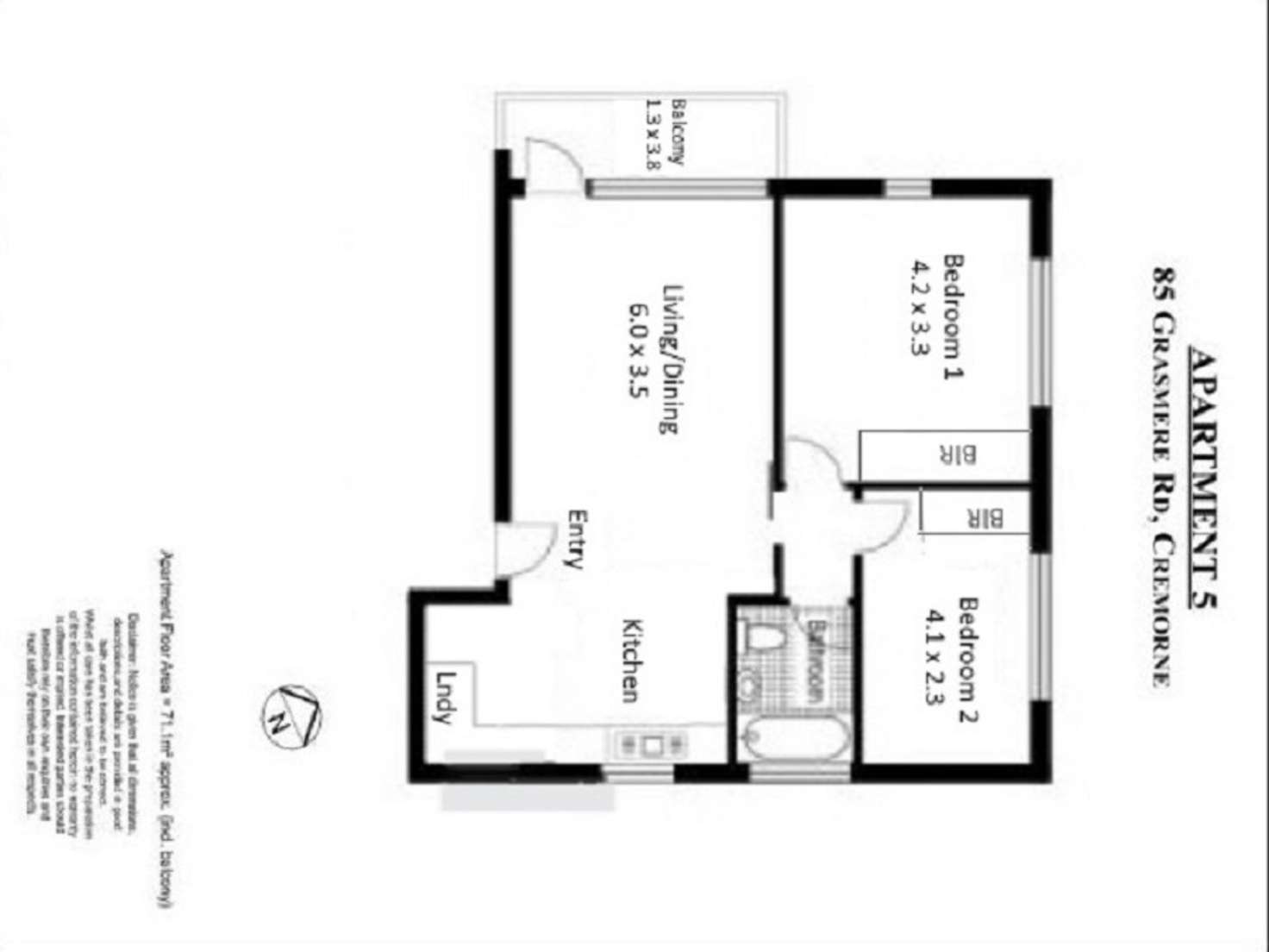 Floorplan of Homely apartment listing, 5/85 Grasmere Road, Cremorne NSW 2090