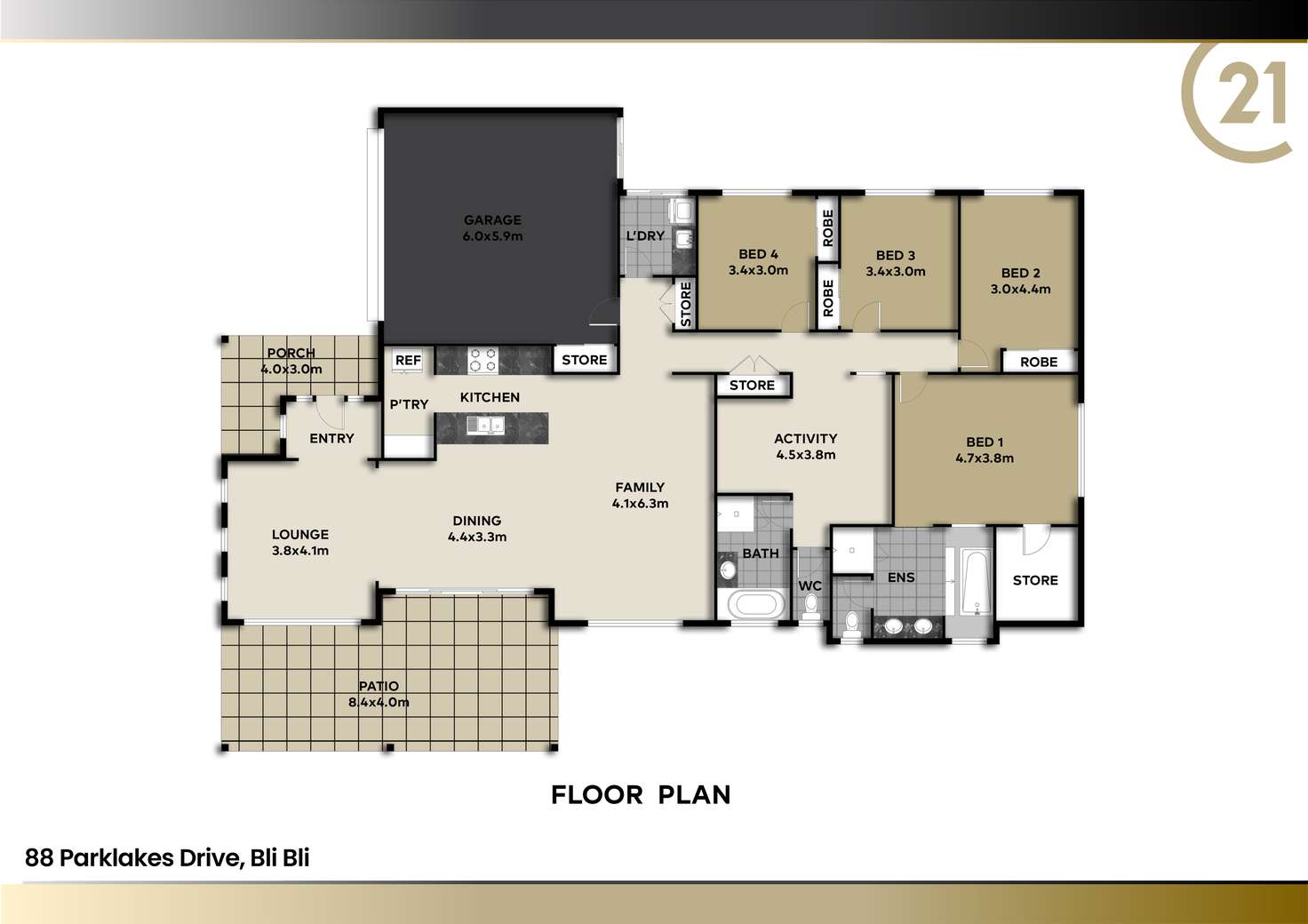 Floorplan of Homely house listing, 88 Parklakes Drive, Bli Bli QLD 4560