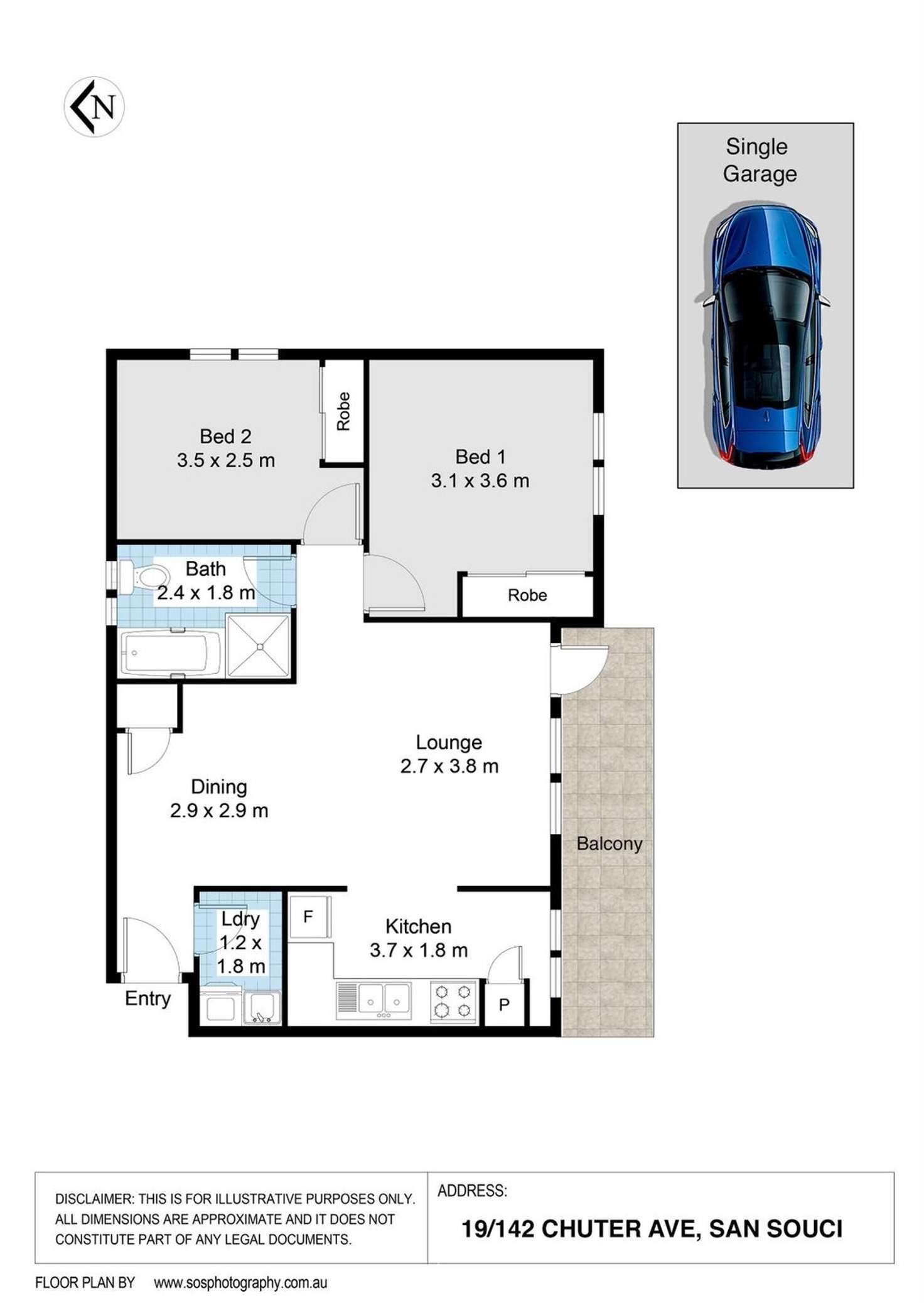 Floorplan of Homely apartment listing, 19/142 Chuter Avenue, Sans Souci NSW 2219
