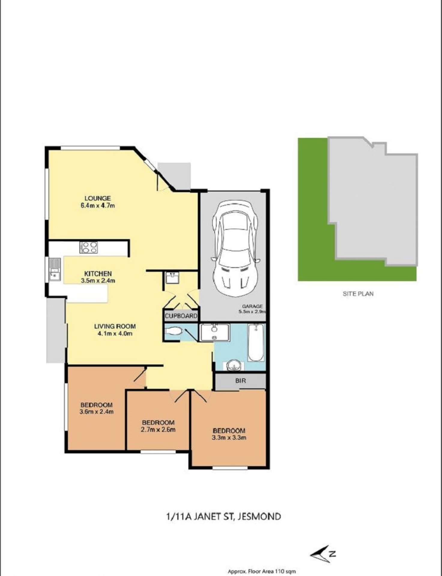 Floorplan of Homely villa listing, 1/11A Janet Street, Jesmond NSW 2299