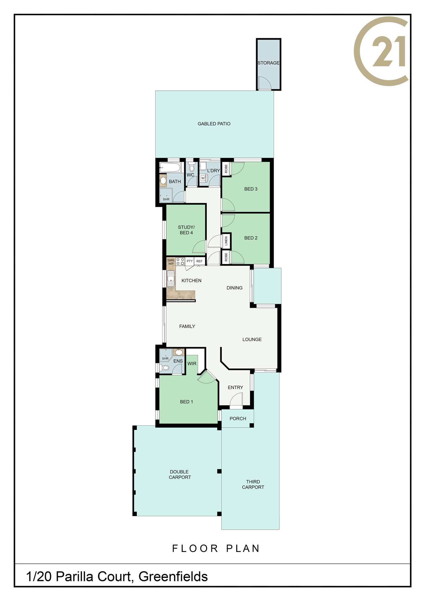 Floorplan of Homely house listing, 1/20 Parilla Court, Greenfields WA 6210