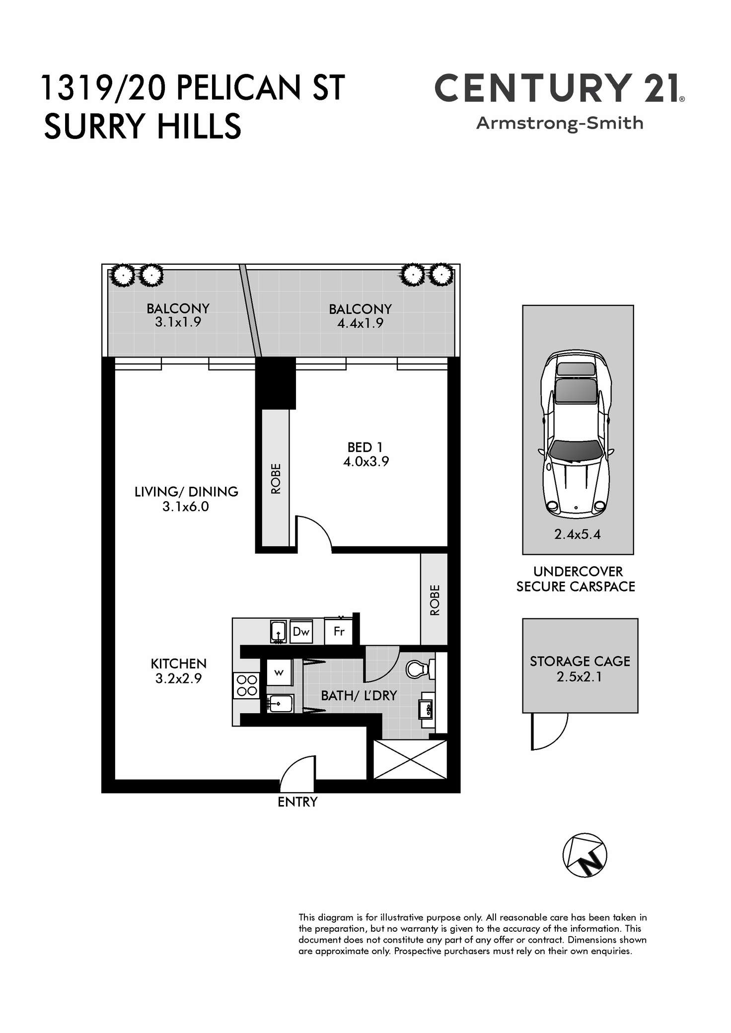 Floorplan of Homely apartment listing, 1319/20 Pelican Street, Surry Hills NSW 2010