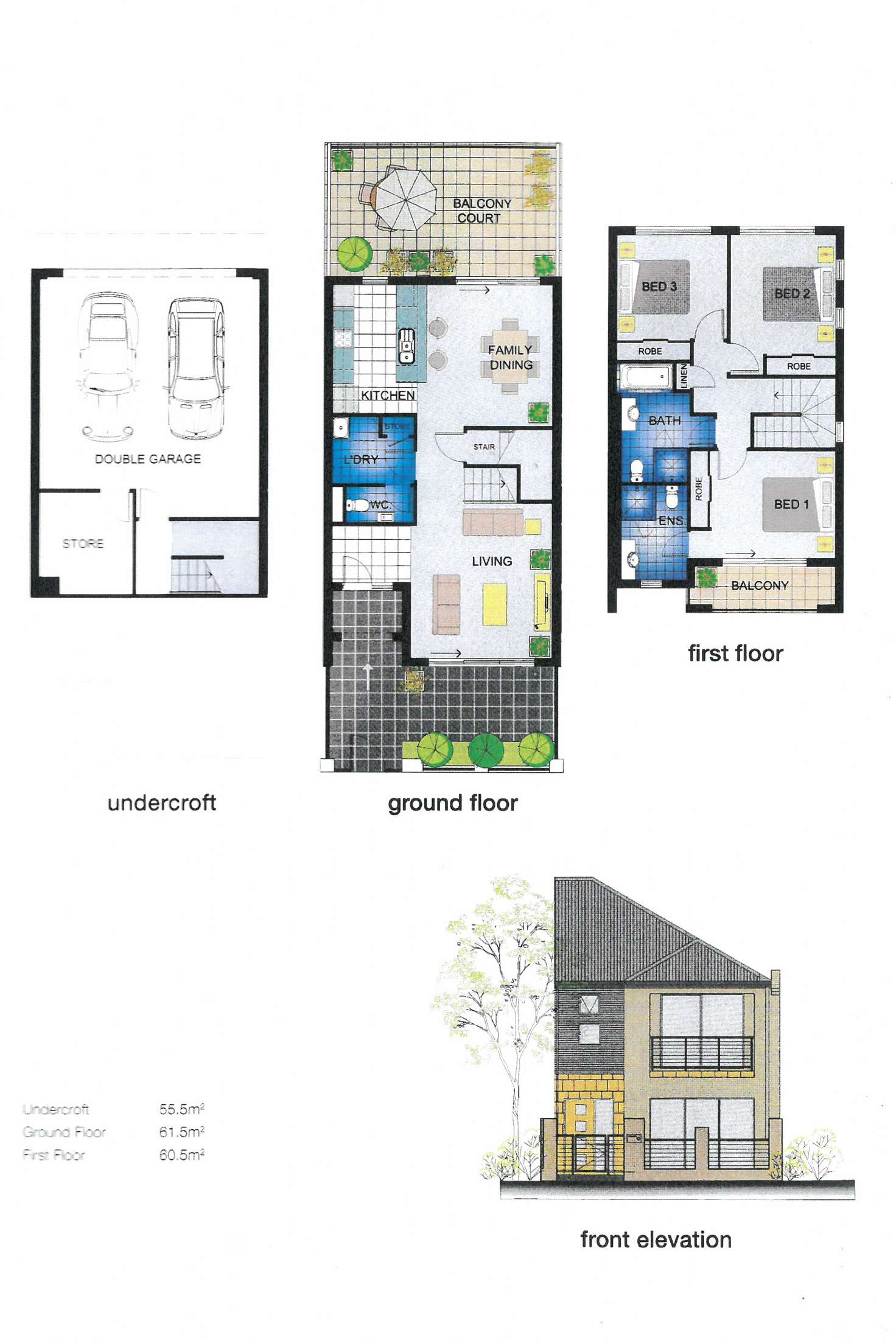 Floorplan of Homely townhouse listing, 9 Ladera Drive, Clarkson WA 6030