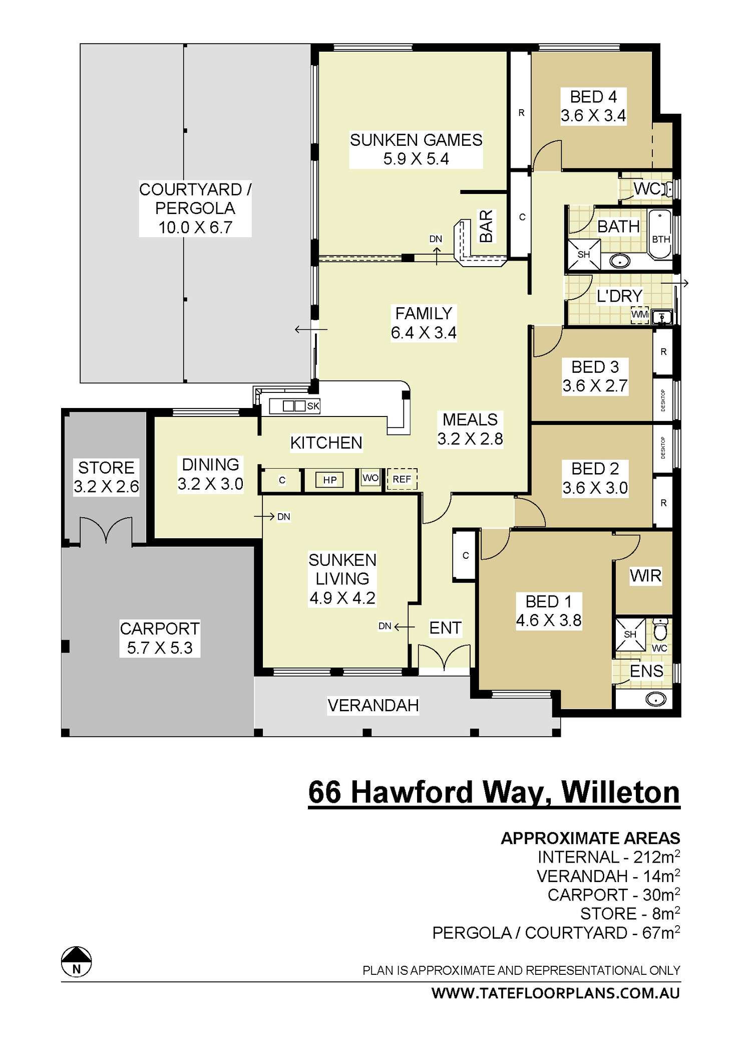 Floorplan of Homely house listing, 66 Hawford Way, Willetton WA 6155