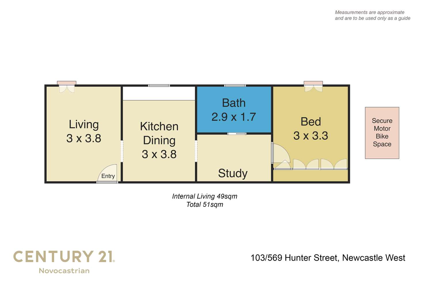 Floorplan of Homely apartment listing, 103/569 Hunter Street, Newcastle West NSW 2302