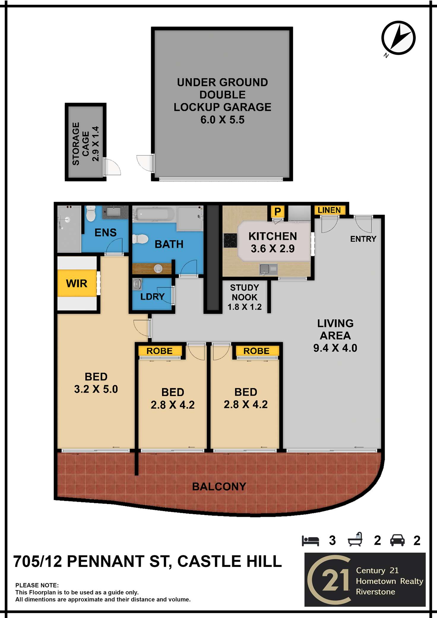 Floorplan of Homely apartment listing, 705/12 Pennant street, Castle Hill NSW 2154