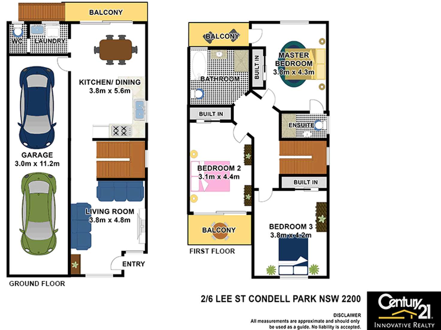 Floorplan of Homely townhouse listing, 2/6 Lee Street, Condell Park NSW 2200