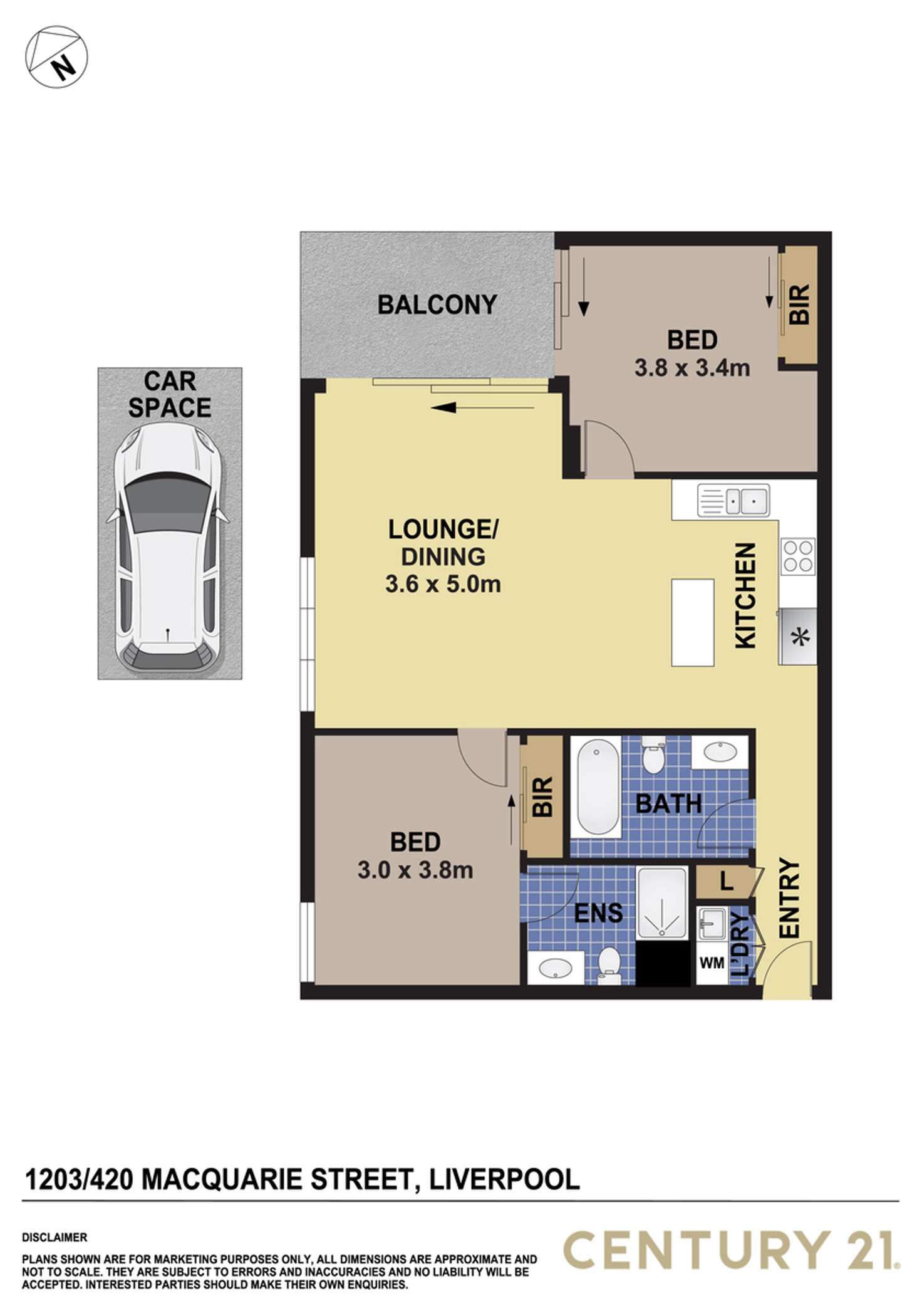 Floorplan of Homely unit listing, 1203/420 Macquarie Street, Liverpool NSW 2170