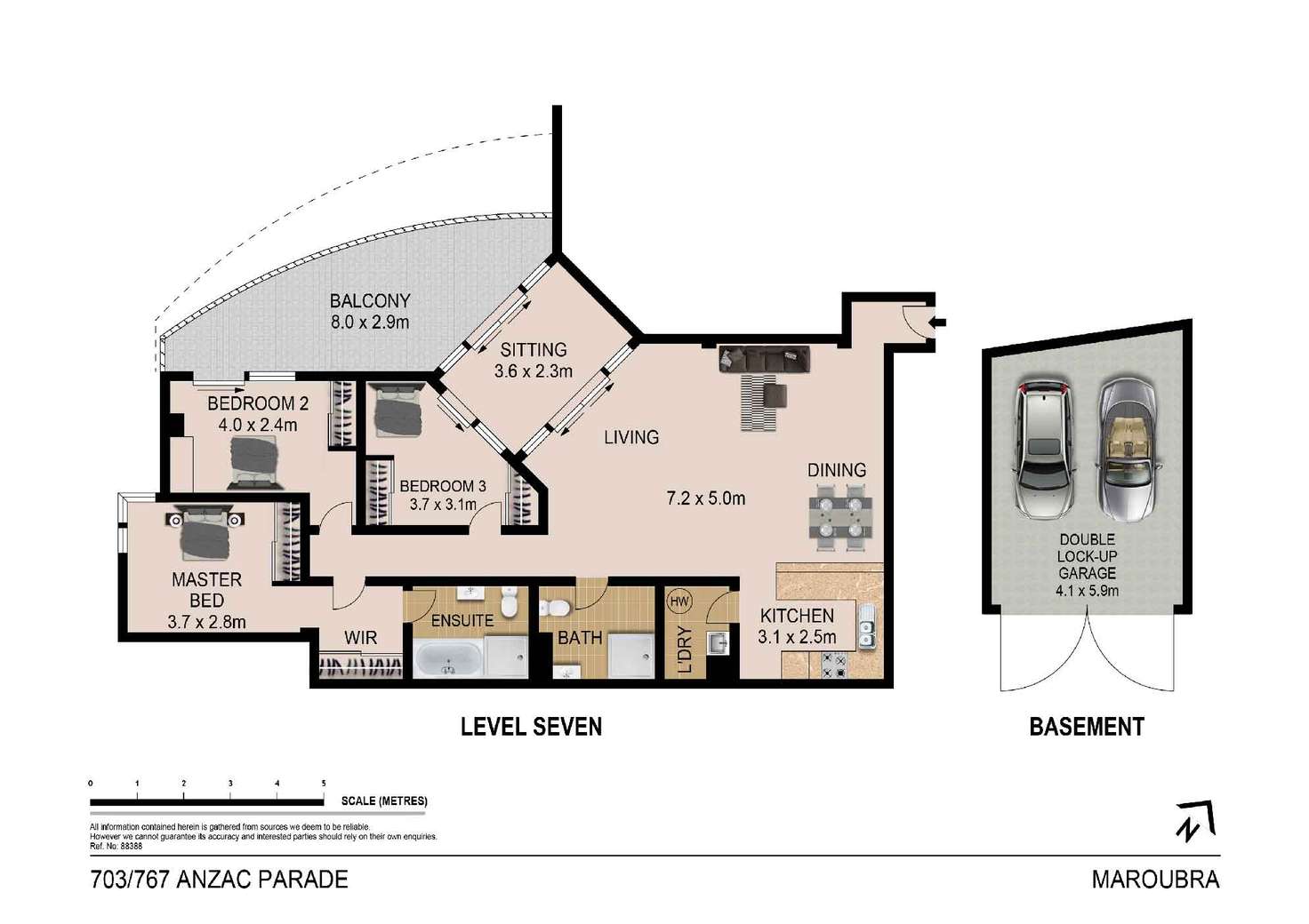 Floorplan of Homely apartment listing, 703/767 Anzac Parade, Maroubra NSW 2035