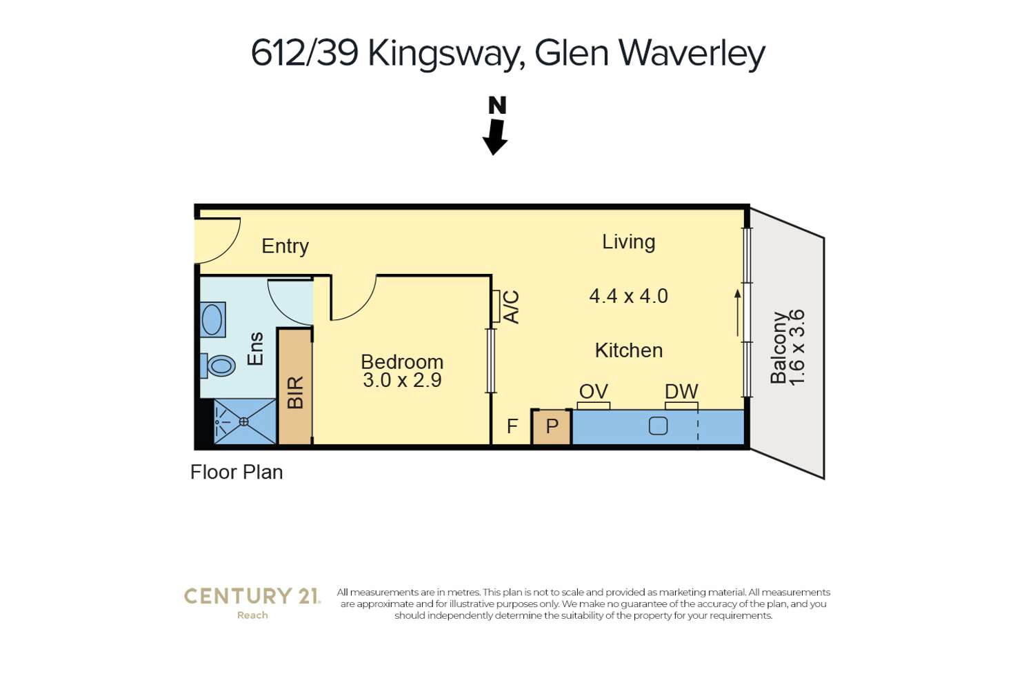 Floorplan of Homely apartment listing, 612/39 Kingsway, Glen Waverley VIC 3150