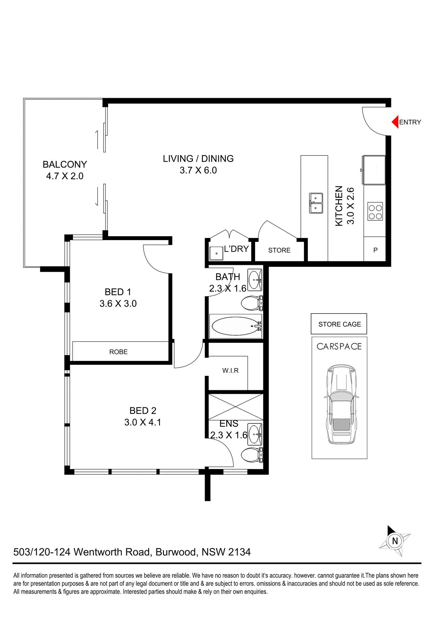 Floorplan of Homely apartment listing, 503/120-124 Wentworth Road, Burwood NSW 2134