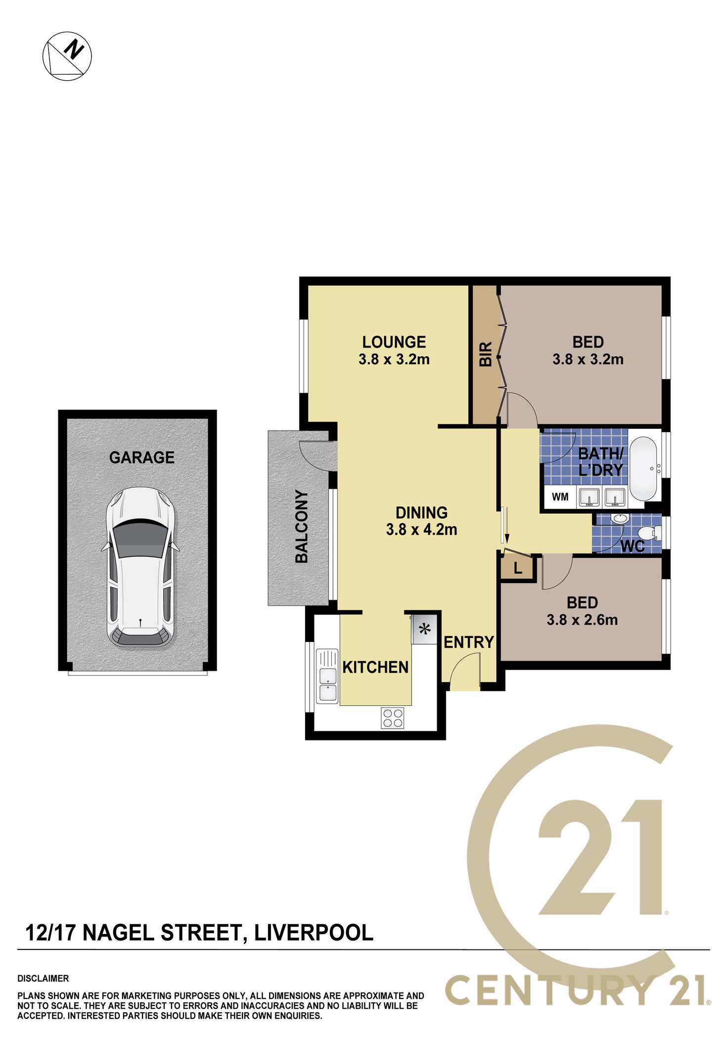 Floorplan of Homely unit listing, 12/17 Nagle Street, Liverpool NSW 2170