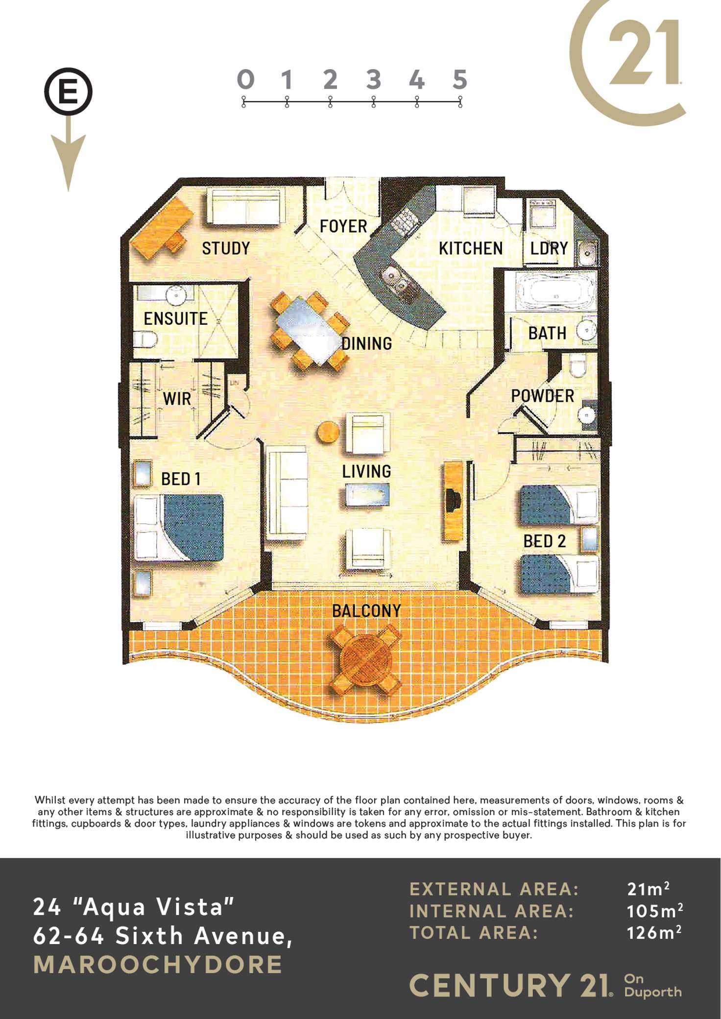 Floorplan of Homely unit listing, 24/62-66 Sixth Avenue, Maroochydore QLD 4558