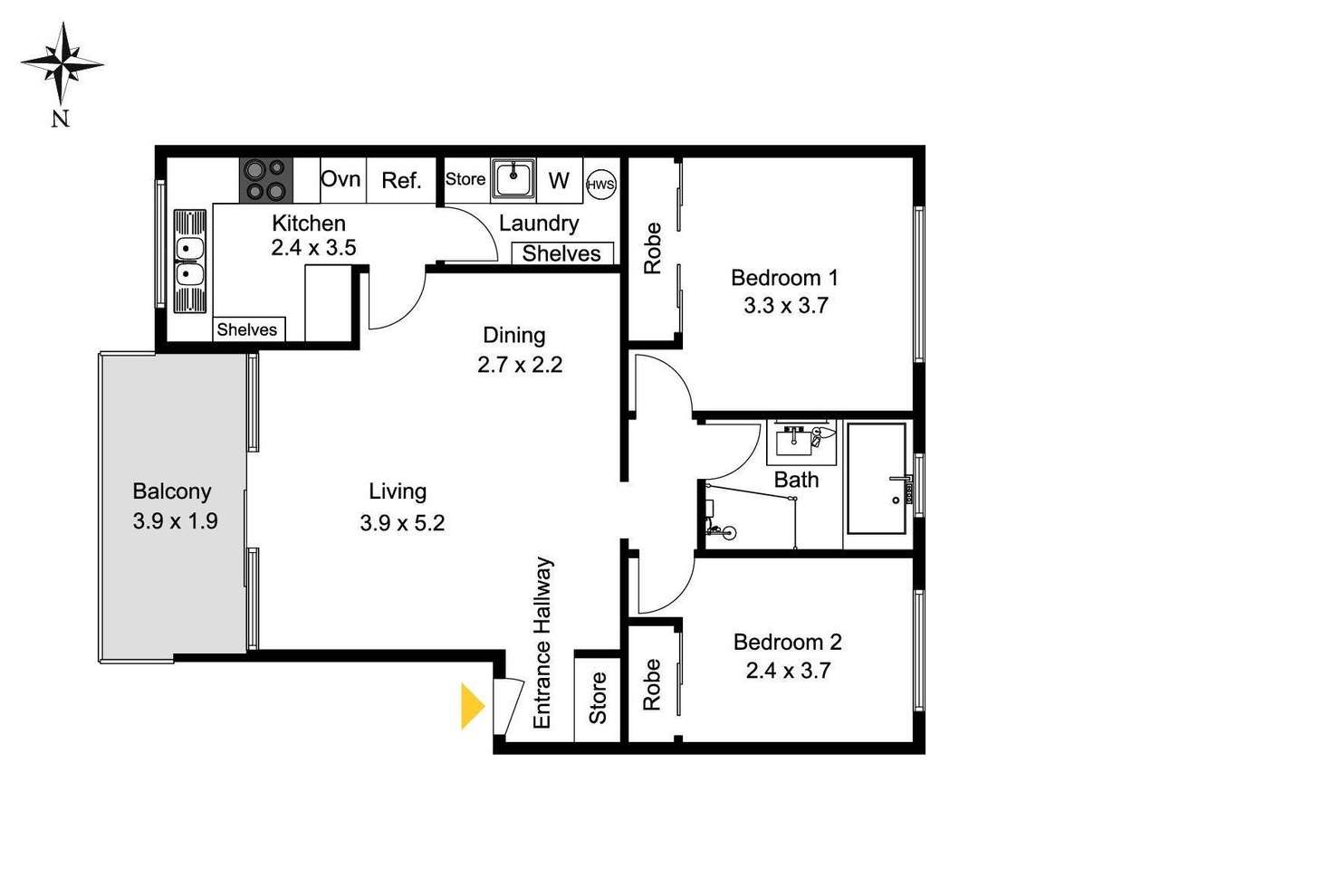 Floorplan of Homely apartment listing, 18/54 Solander Street, Monterey NSW 2217