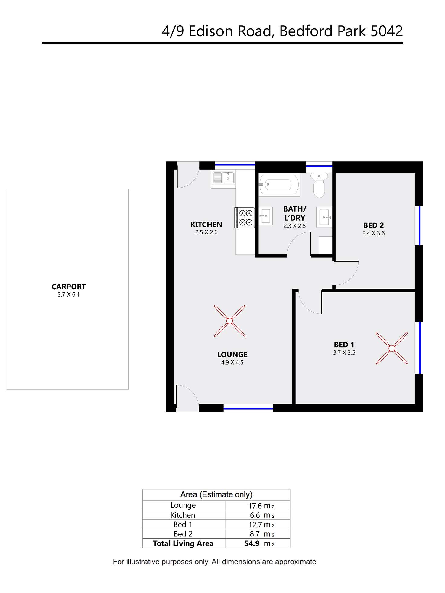 Floorplan of Homely house listing, 4/9 Edison Road, Bedford Park SA 5042