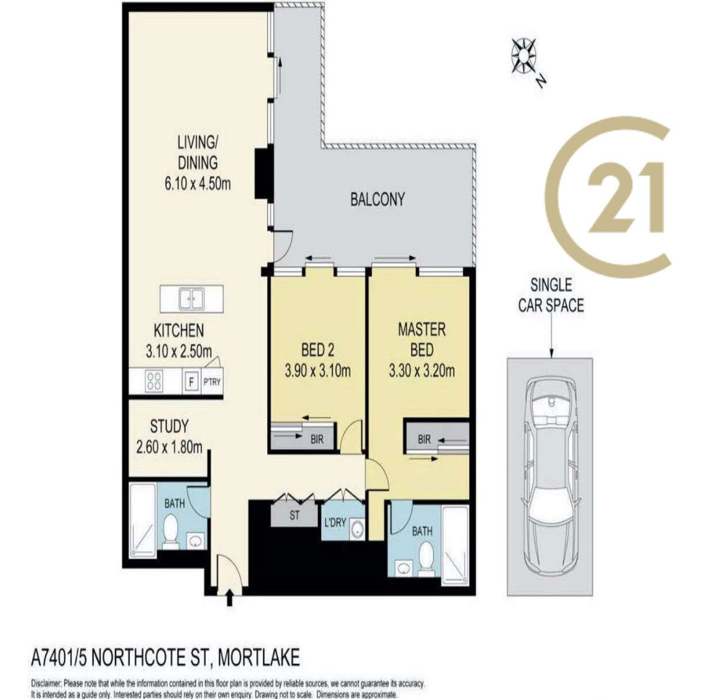 Floorplan of Homely apartment listing, A7401/5 Northcote Street, Mortlake NSW 2137