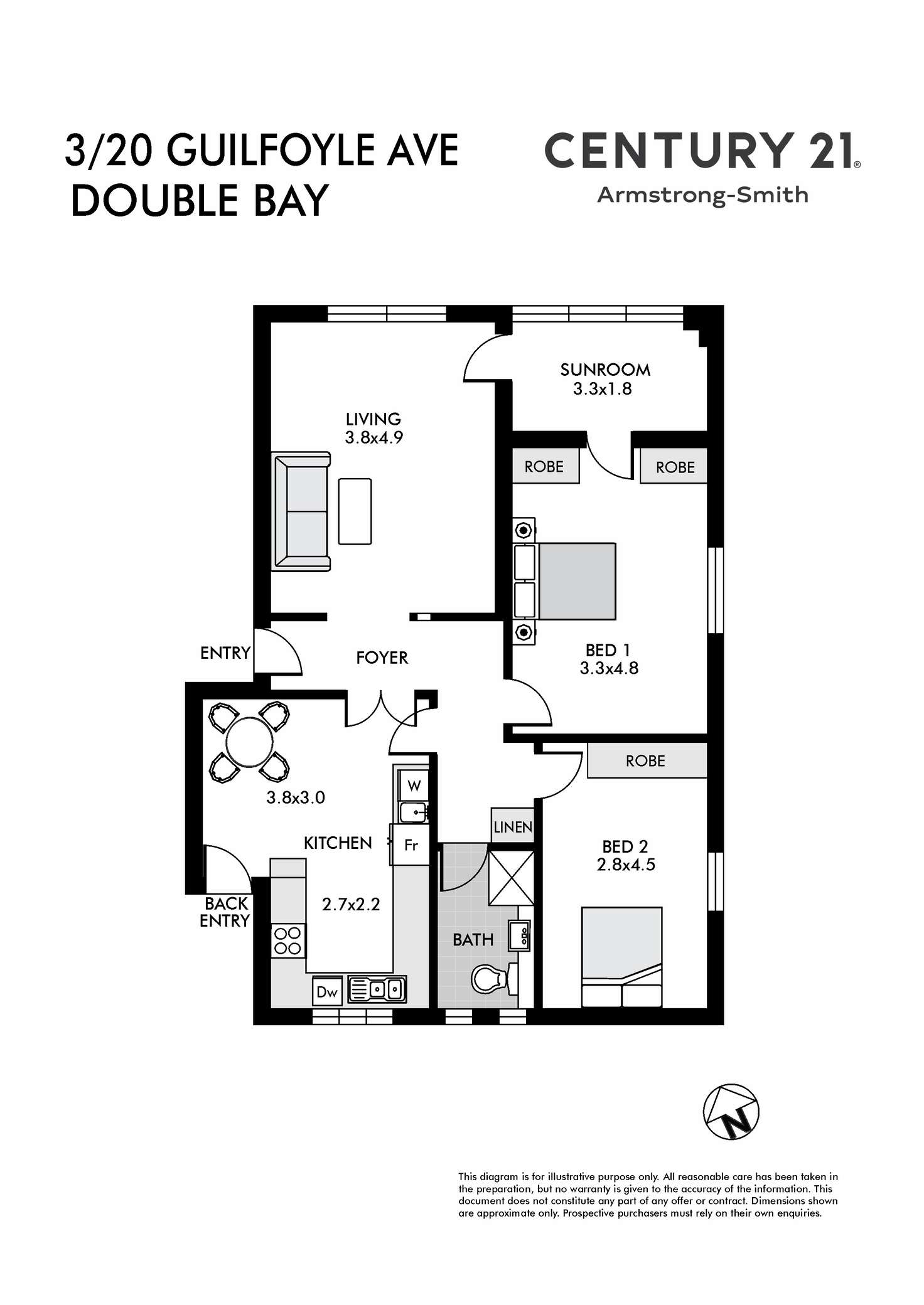 Floorplan of Homely apartment listing, 3/20 Guilfoyle Avenue, Double Bay NSW 2028