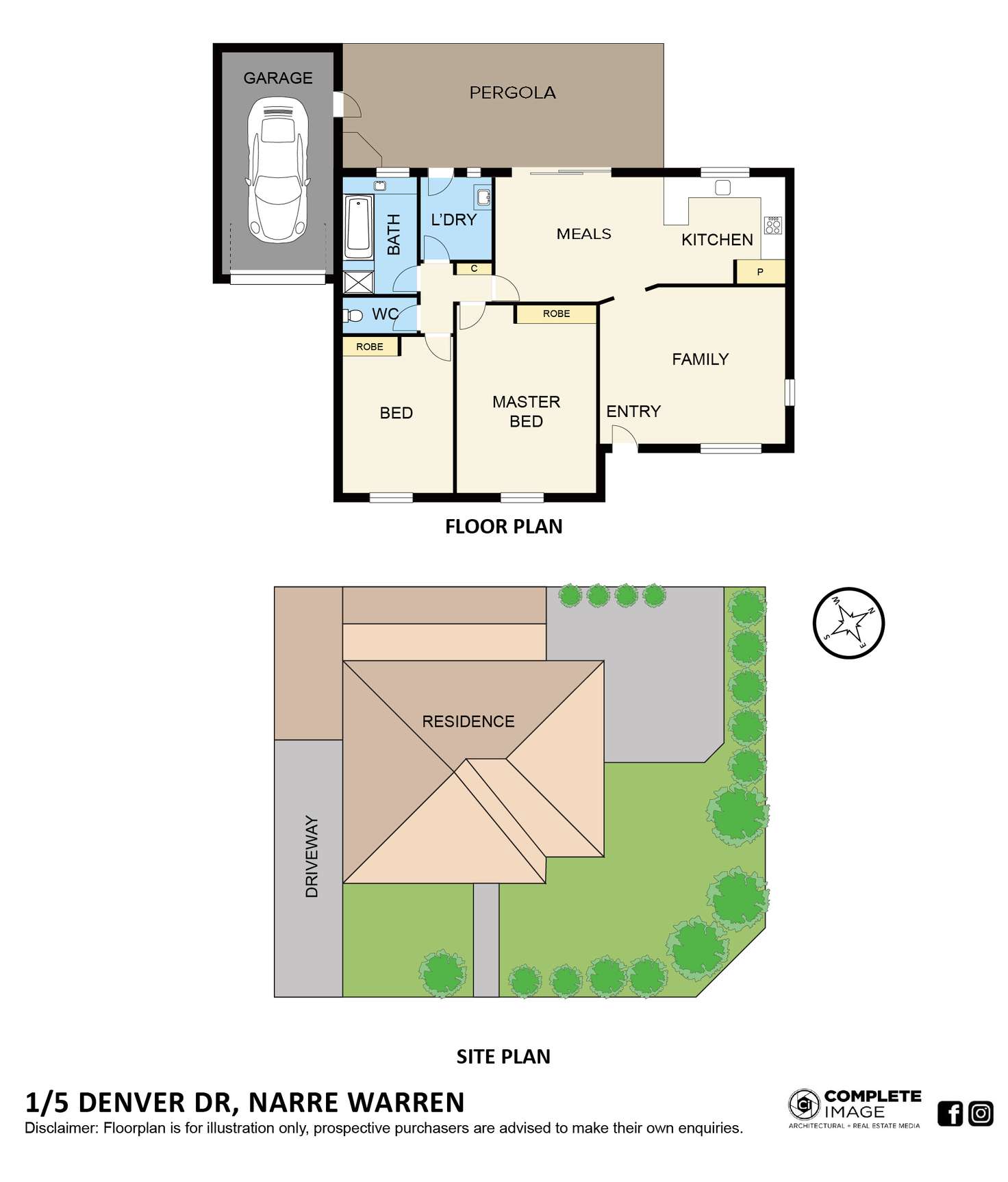 Floorplan of Homely unit listing, 1/5 Denver Drive, Narre Warren VIC 3805