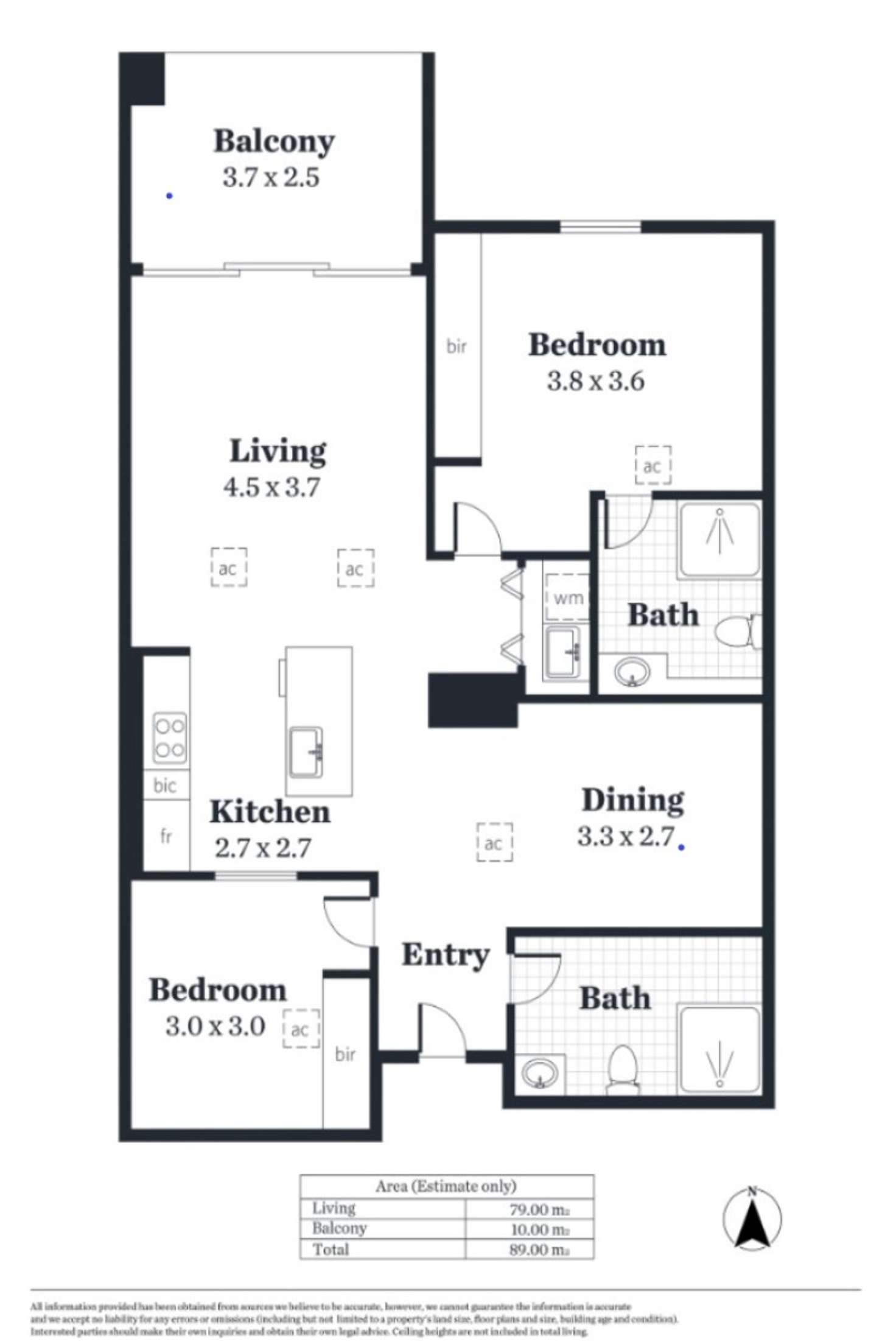 Floorplan of Homely apartment listing, 801/96 North Terrace, Adelaide SA 5000