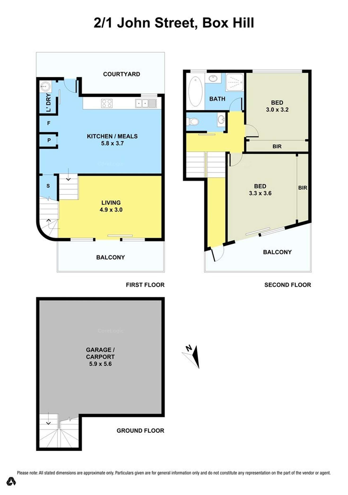 Floorplan of Homely townhouse listing, 2/1 John Street, Box Hill VIC 3128