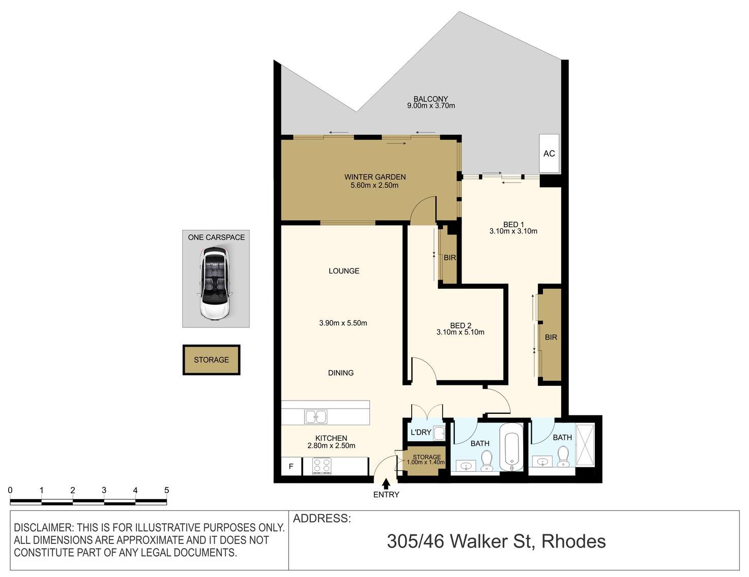 Floorplan of Homely apartment listing, 305/46 Walker Street, Rhodes NSW 2138