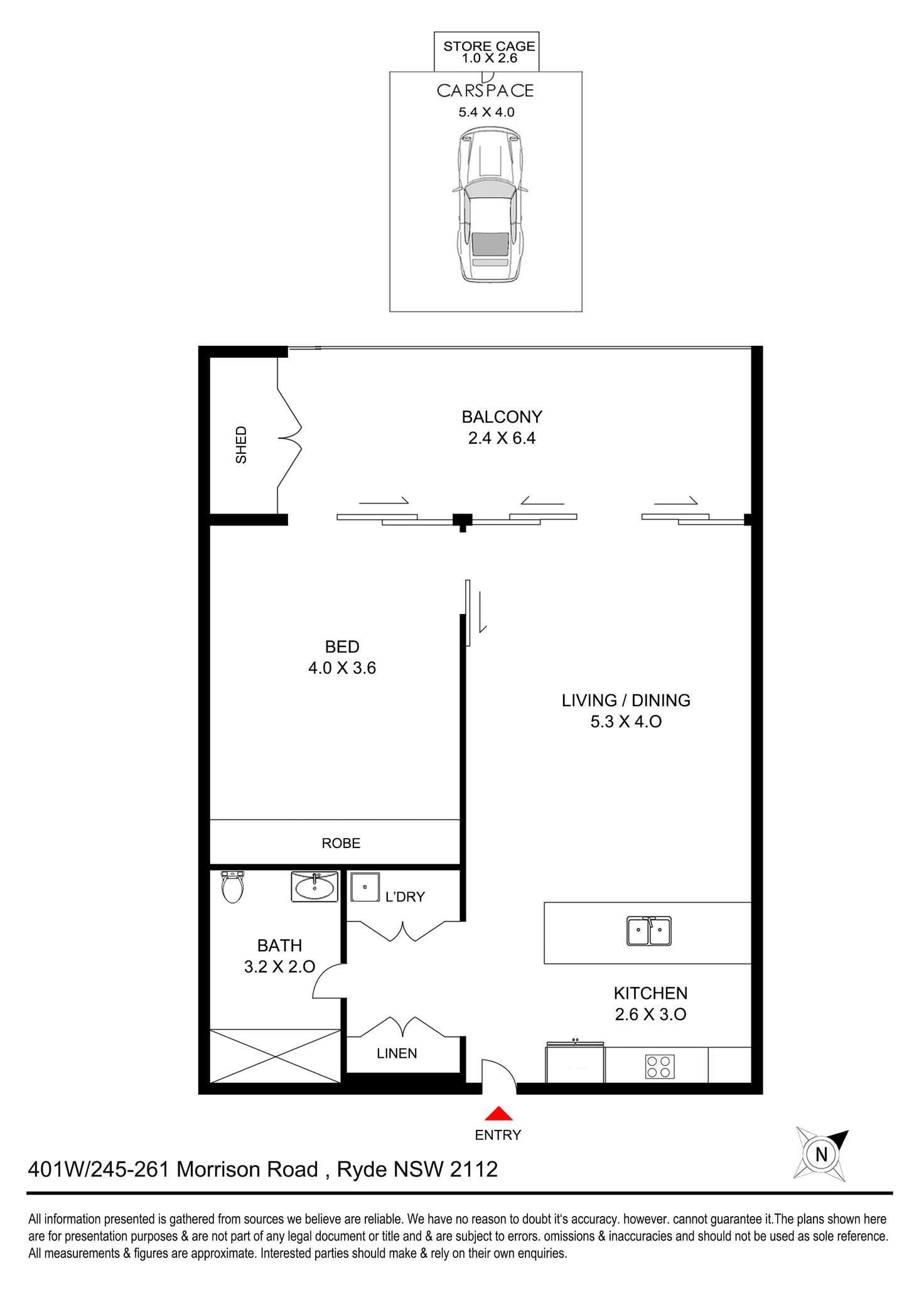 Floorplan of Homely apartment listing, 401/261 Morrison Road, Ryde NSW 2112
