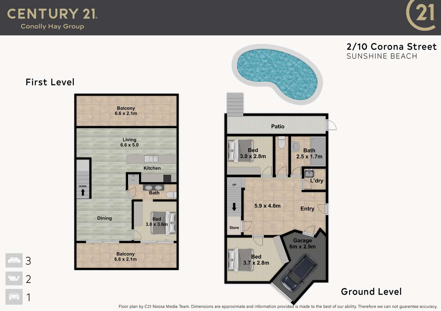 Floorplan of Homely unit listing, 2/10 Corona Street, Sunshine Beach QLD 4567