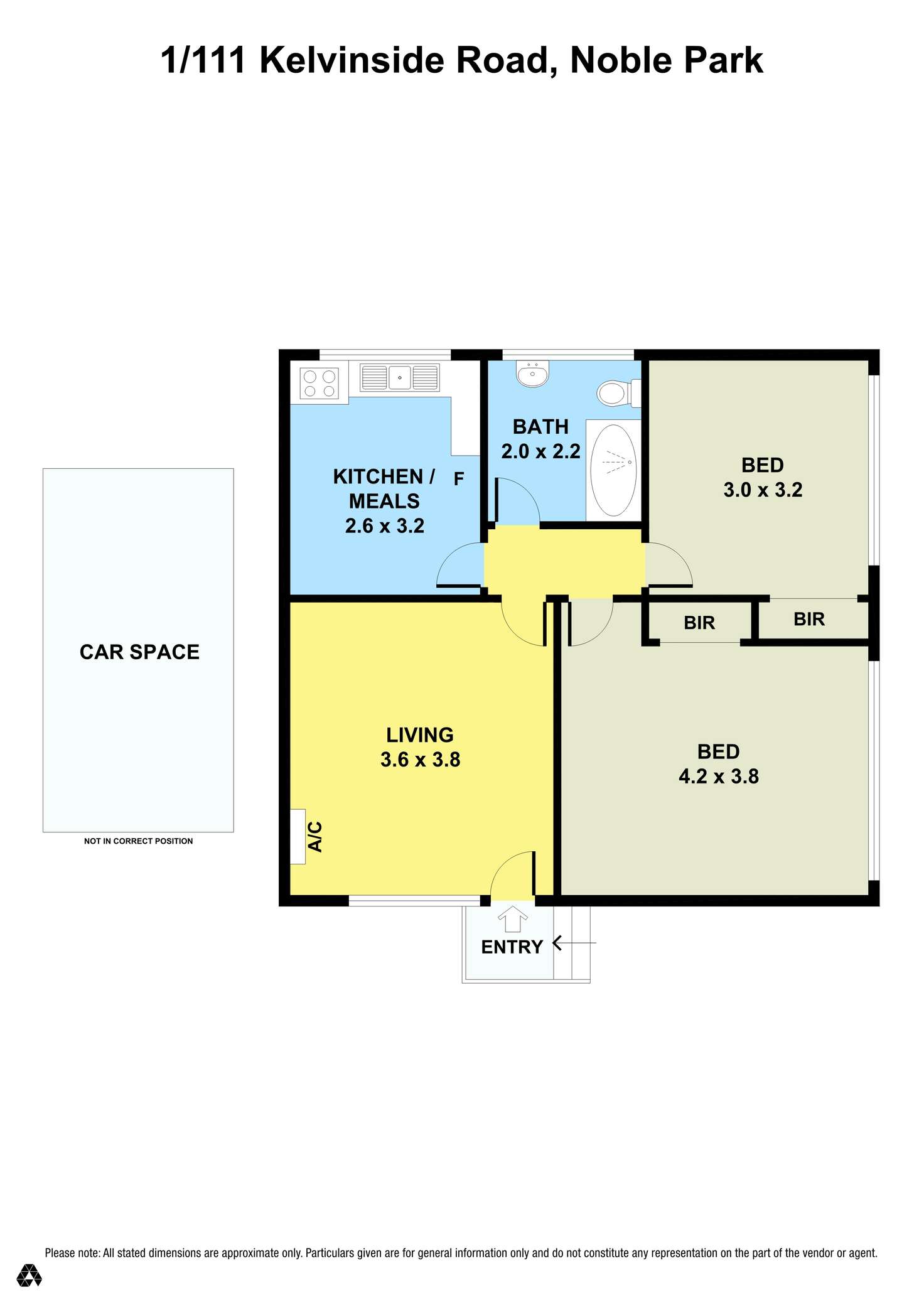 Floorplan of Homely unit listing, 1/111 Kelvinside Road, Noble Park VIC 3174